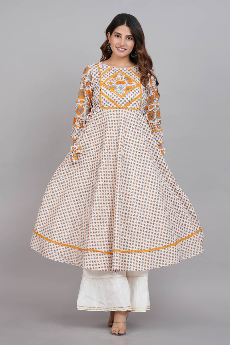 Yash Gallery Pack of 1 Rayon Printed Anarkali Women's Kurti - ( Multicolor ) Yash Gallery Pack of 1 Rayon Printed Anarkali Women's Kurti - ( Multicolor )