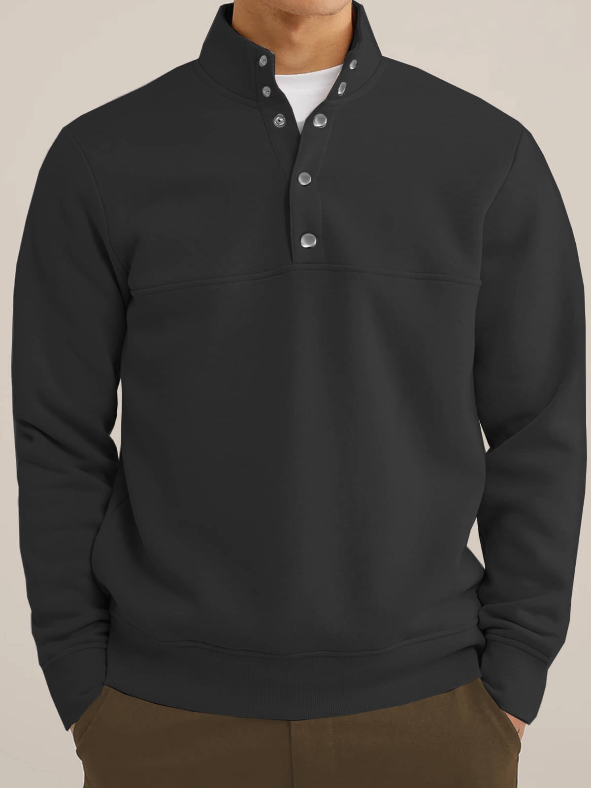 clafoutis Fleece High Neck Men's Sweatshirt - Black ( Pack of 1 ) clafoutis Fleece High Neck Men's Sweatshirt - Black ( Pack of 1 )