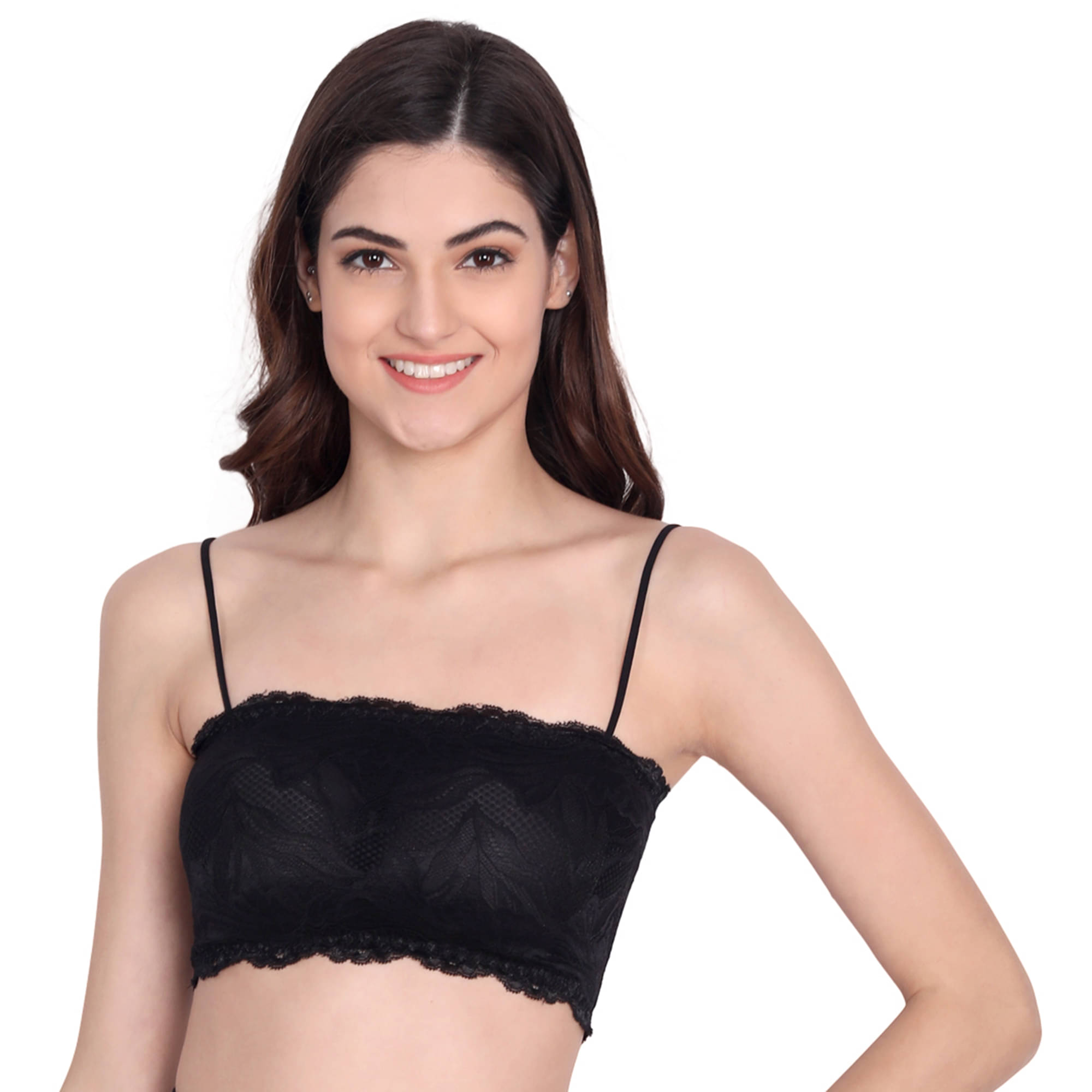     			3Mads Pack of 1 Lace Lightly Padded Bralette Bra For Women ( Black )