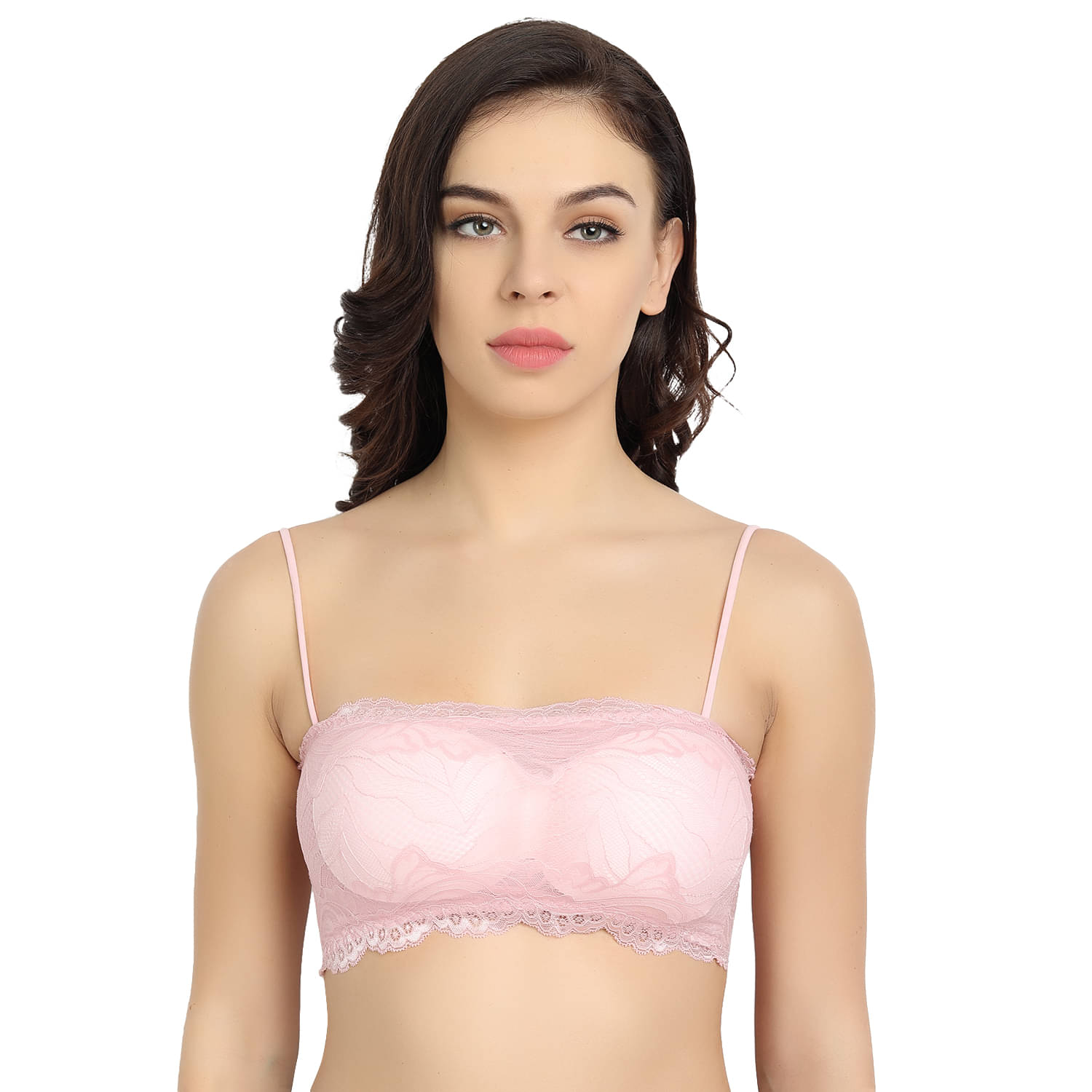    			3Mads Pack of 1 Lace Lightly Padded Bralette Bra For Women ( Pink )
