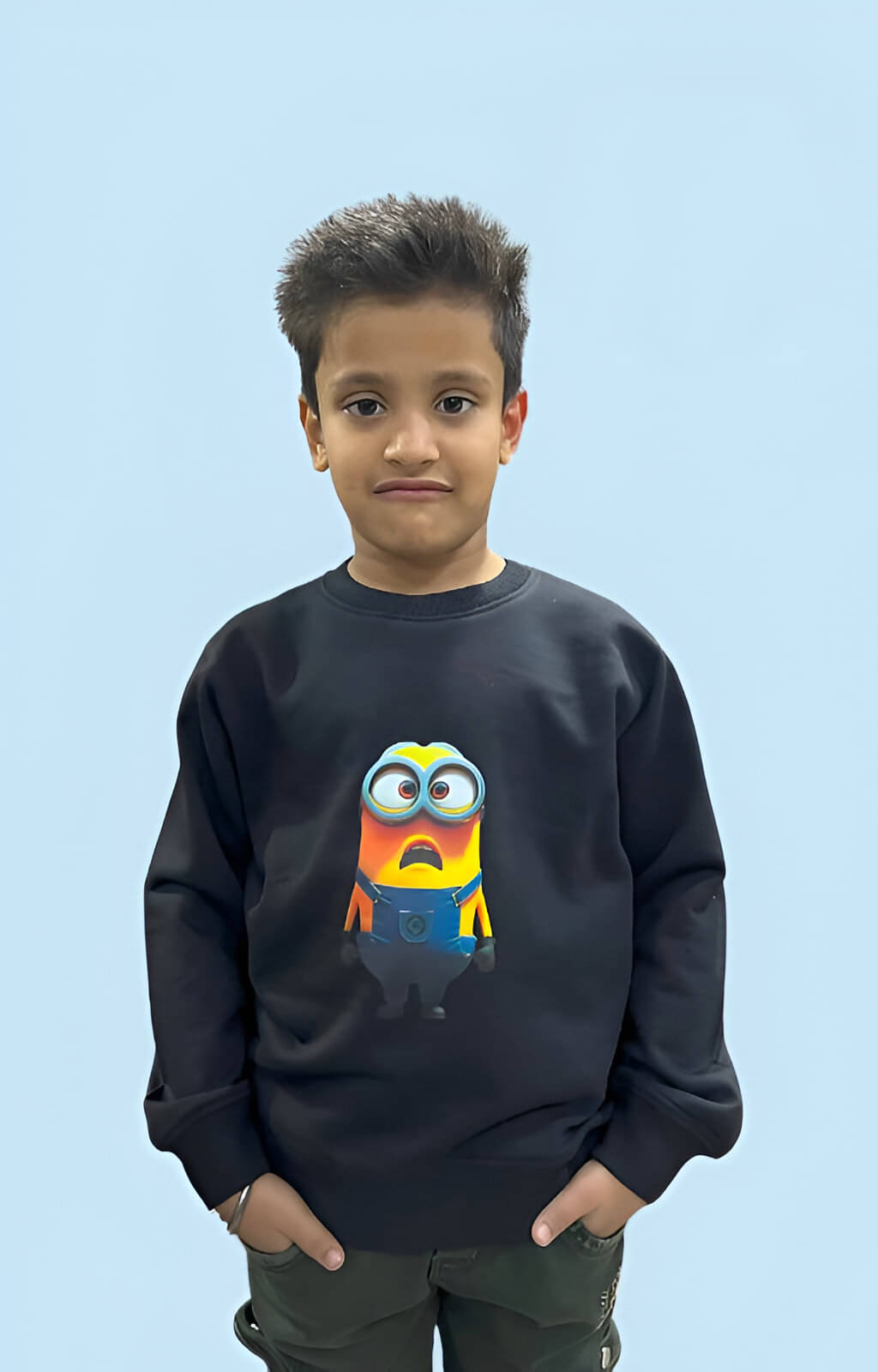     			AADESH Pack of 1 Boys Fleece Sweatshirt ( Black )
