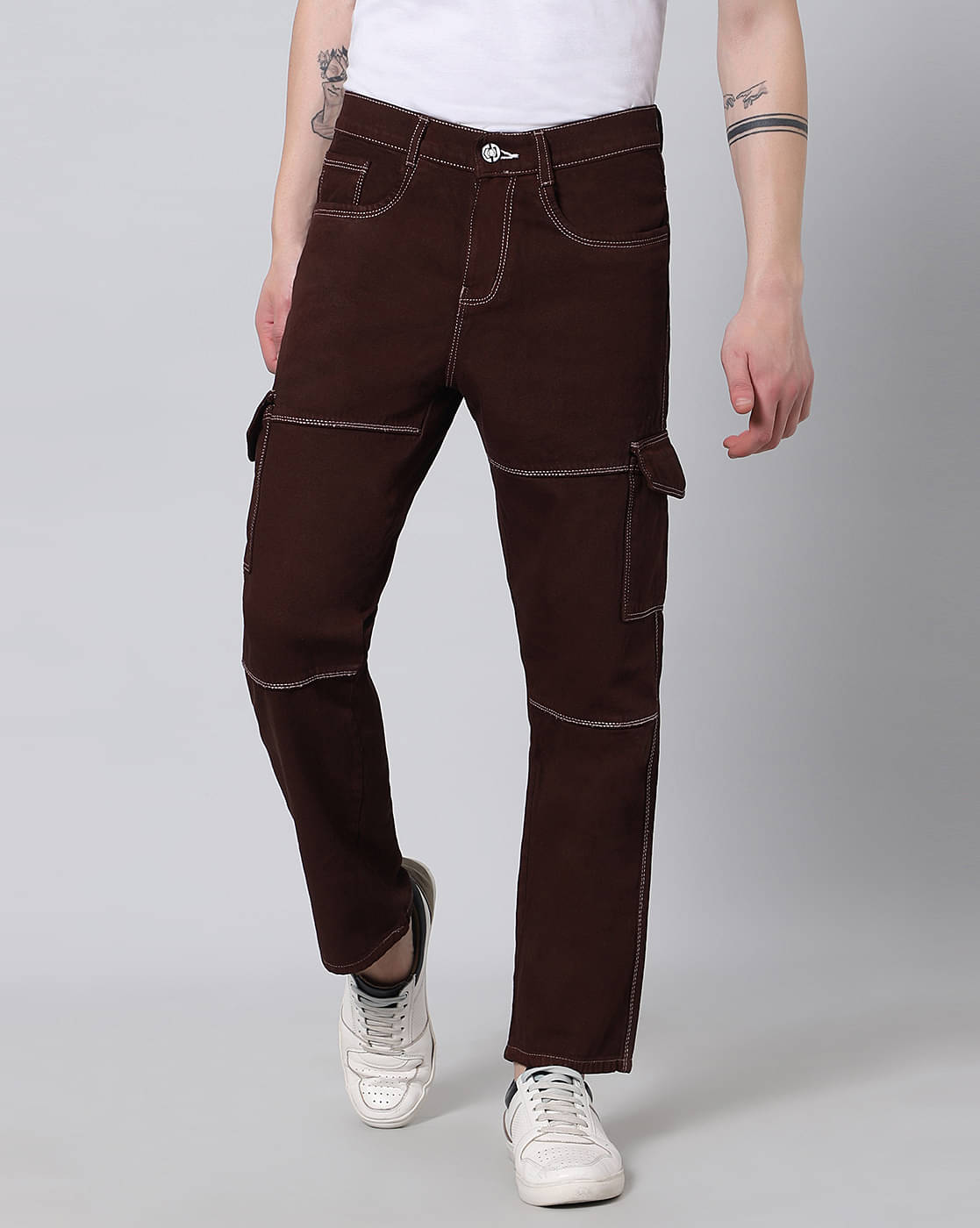     			ARBIA FUNKI Straight Washed Men's Jeans - Maroon ( Pack of 1 )