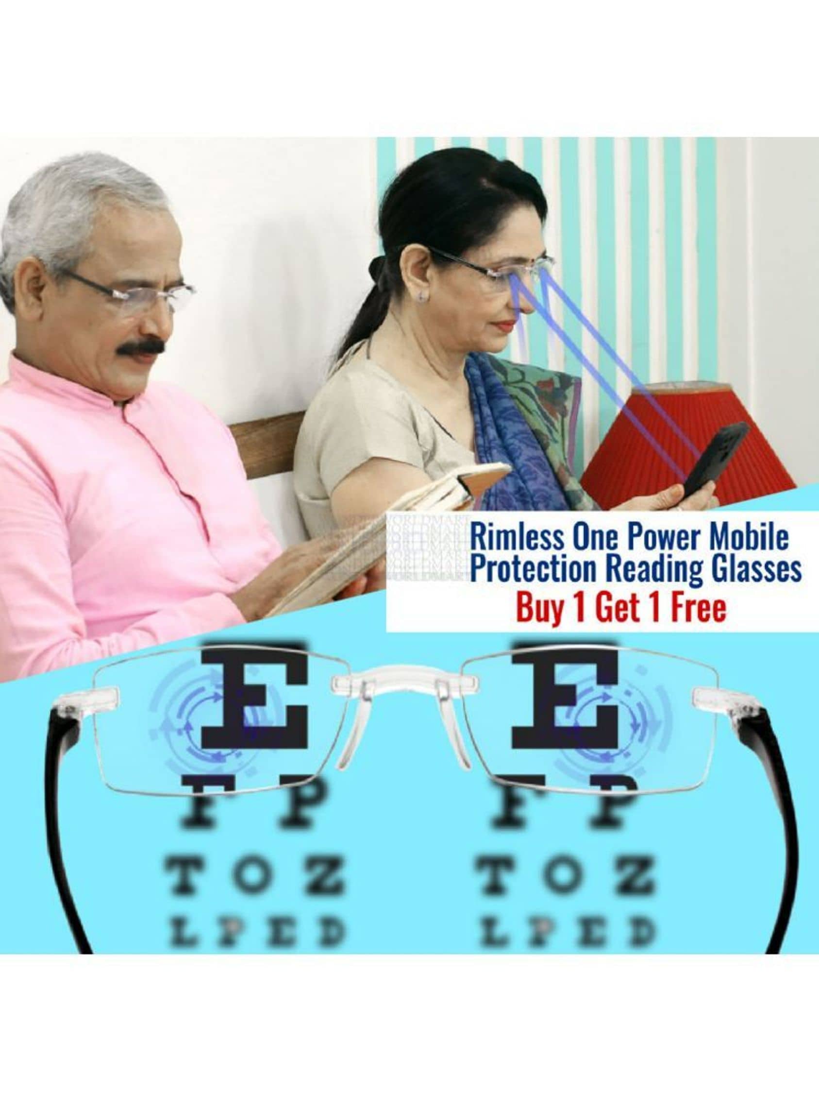 Abrexo Oval Rimless Reading Glasses