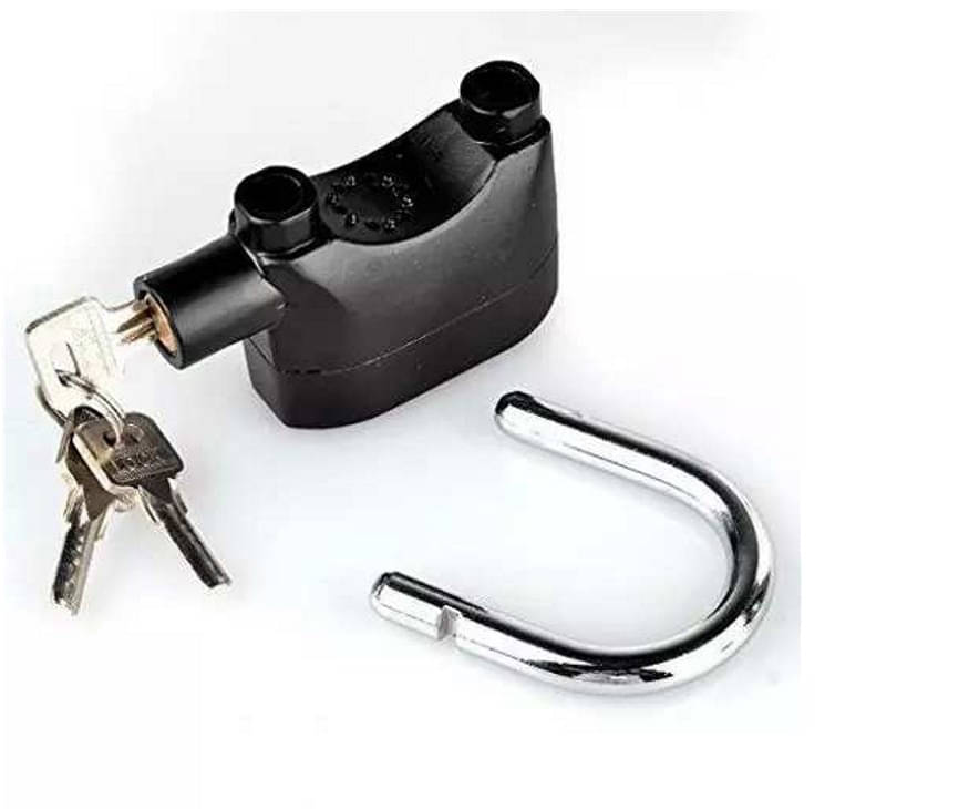 Alarm Security Lock With Motion Sensor And 3 Keys, Metallic Finish (Black) Alarm Security Lock With Motion Sensor And 3 Keys, Metallic Finish (Black)