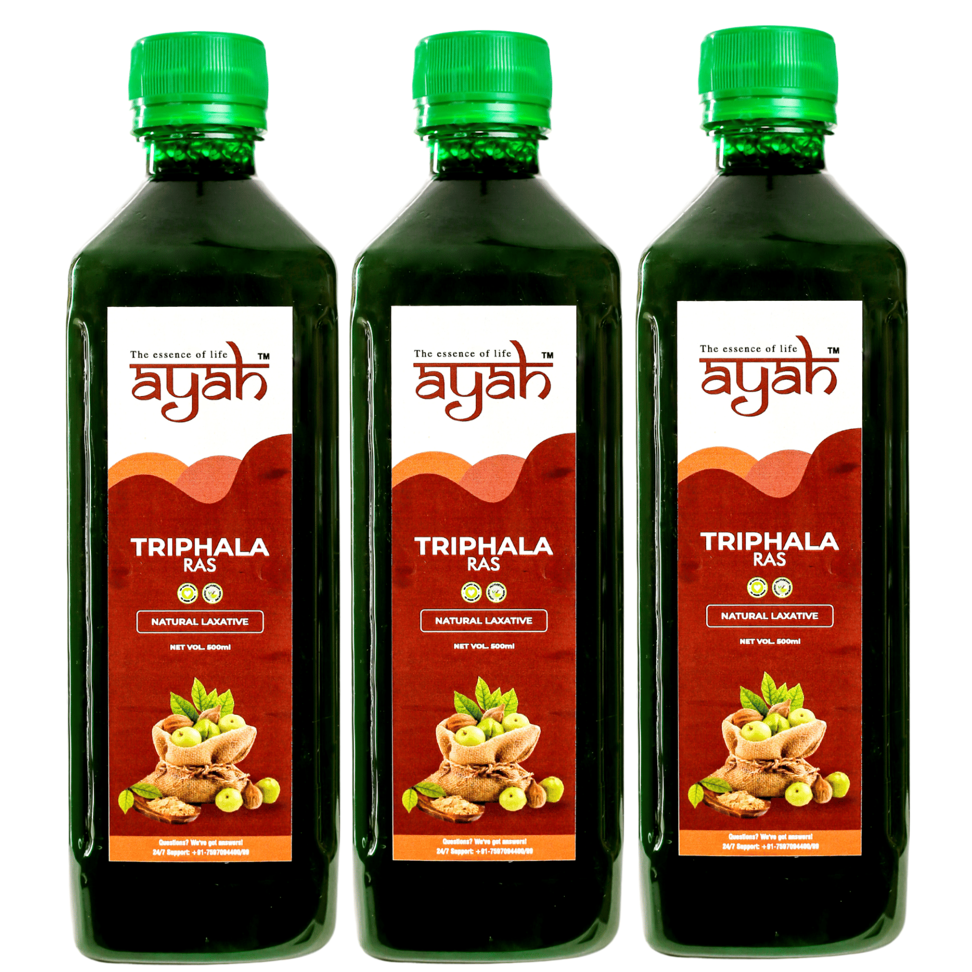 Ayah Triphala (Amla, Haritaki, Bibhitaki) Ras / Juice - Super Saver Pack of 3 Ayah Triphala (Amla, Haritaki, Bibhitaki) Ras / Juice - Super Saver Pack of 3