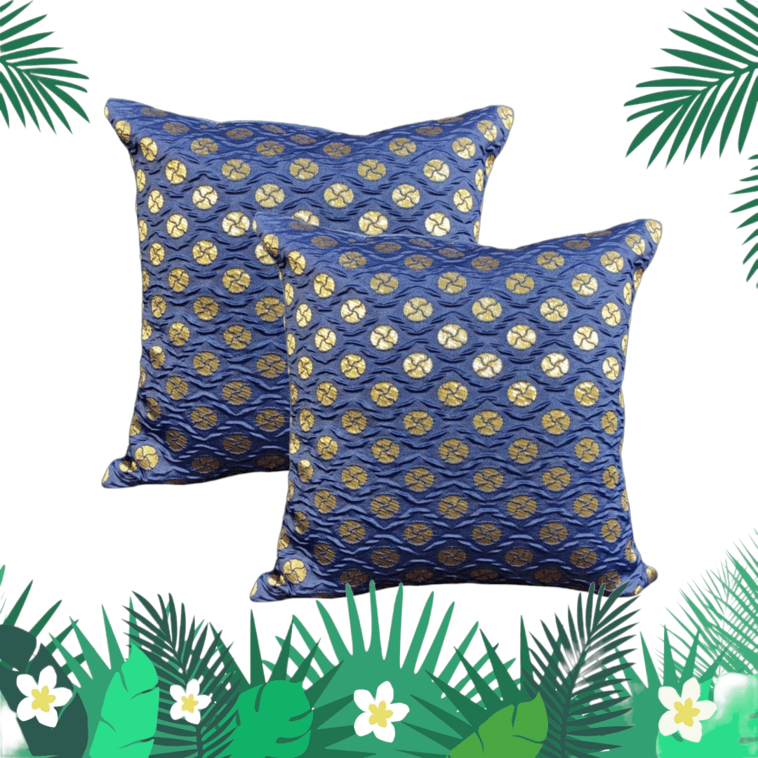 BMAP Set of 2 Jacquard Polka Dots Square Cushion Cover (40X40)cm - Navy Blue BMAP Set of 2 Jacquard Polka Dots Square Cushion Cover (40X40)cm - Navy Blue