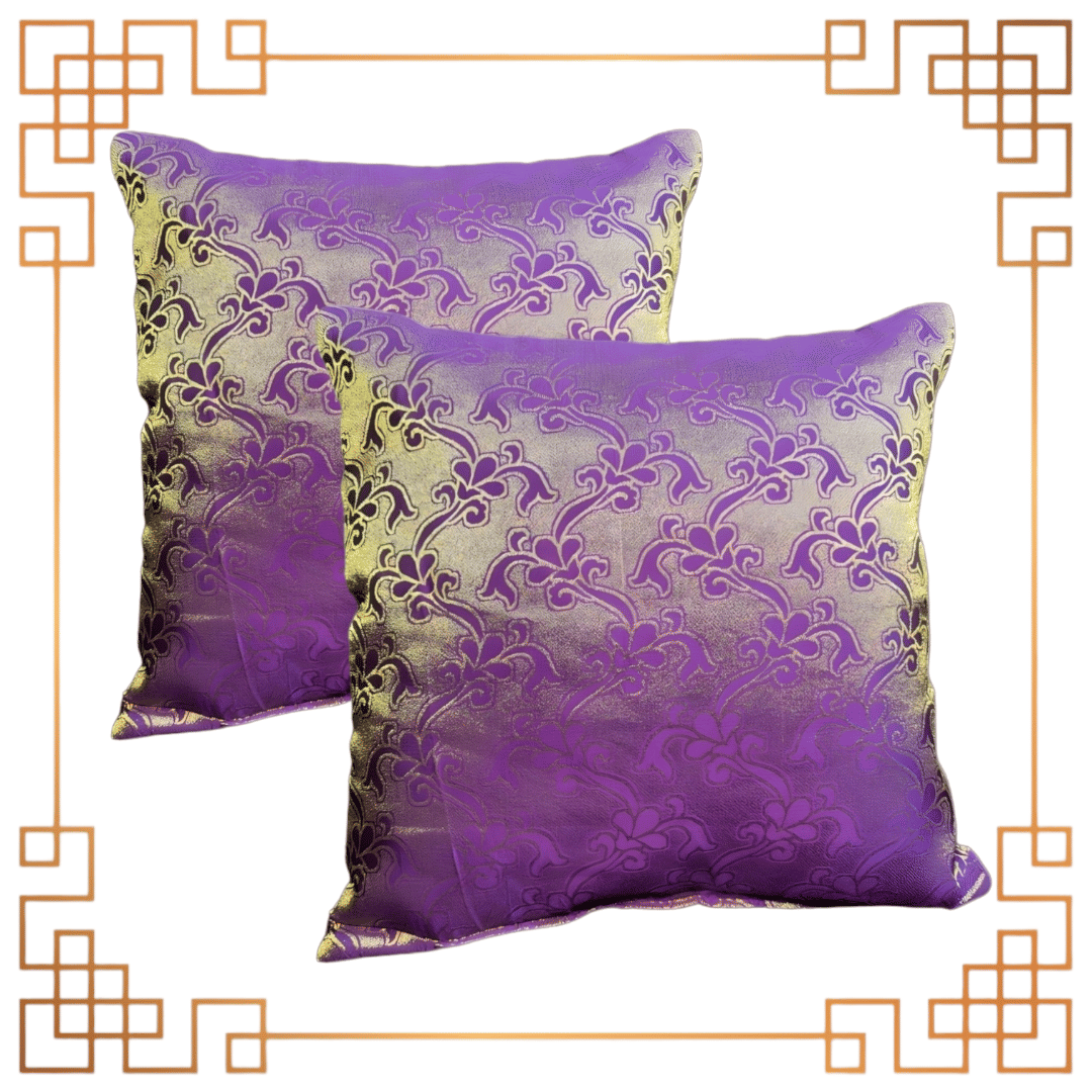 BMAP Set of 2 Jacquard Ethnic Square Cushion Cover (30X30)cm - Purple BMAP Set of 2 Jacquard Ethnic Square Cushion Cover (30X30)cm - Purple