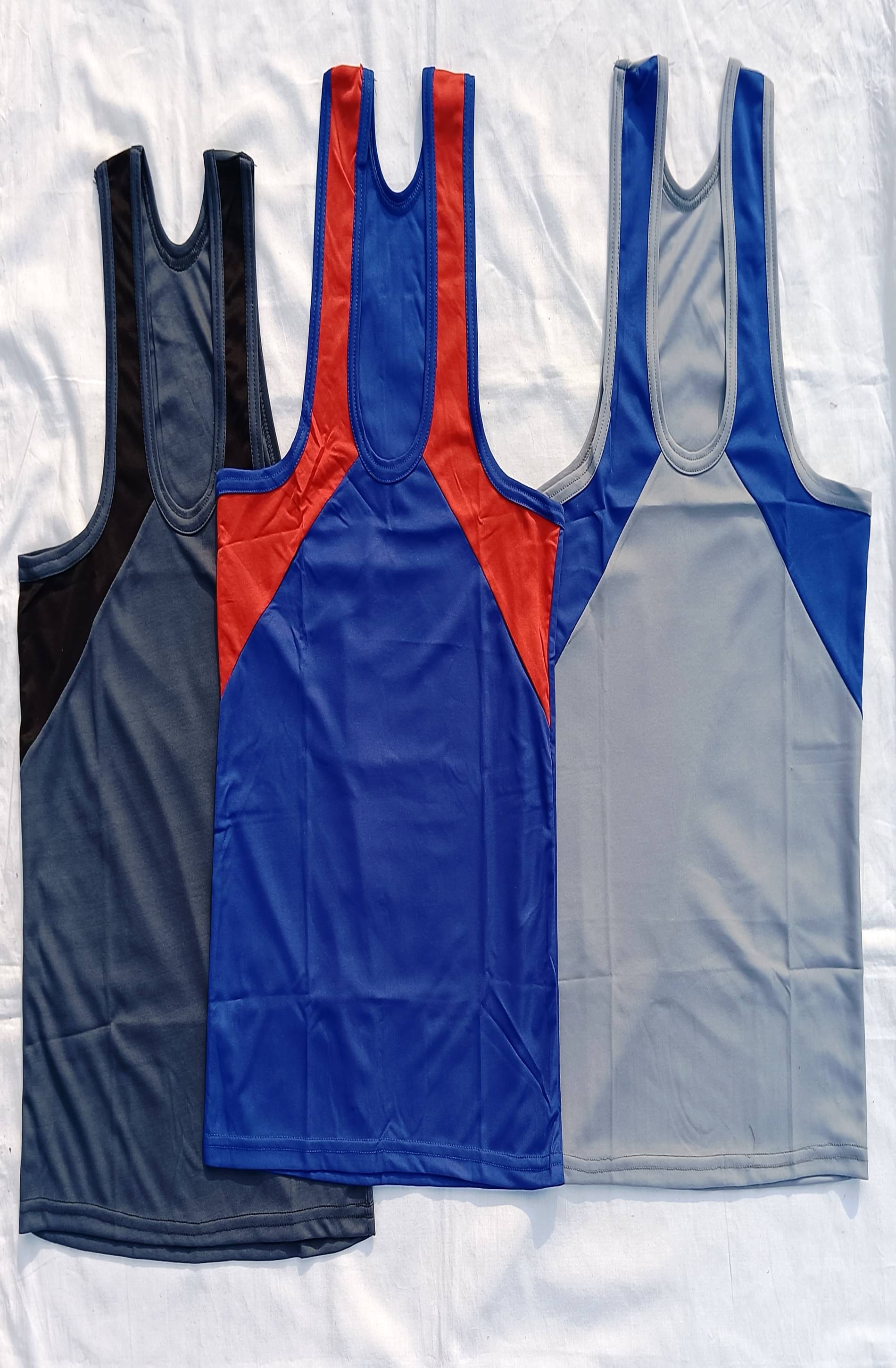 D1 DIFFERENT ONE Pack of 3 Nylon Gym Vest For Men ( Multicolor ) D1 DIFFERENT ONE Pack of 3 Nylon Gym Vest For Men ( Multicolor )