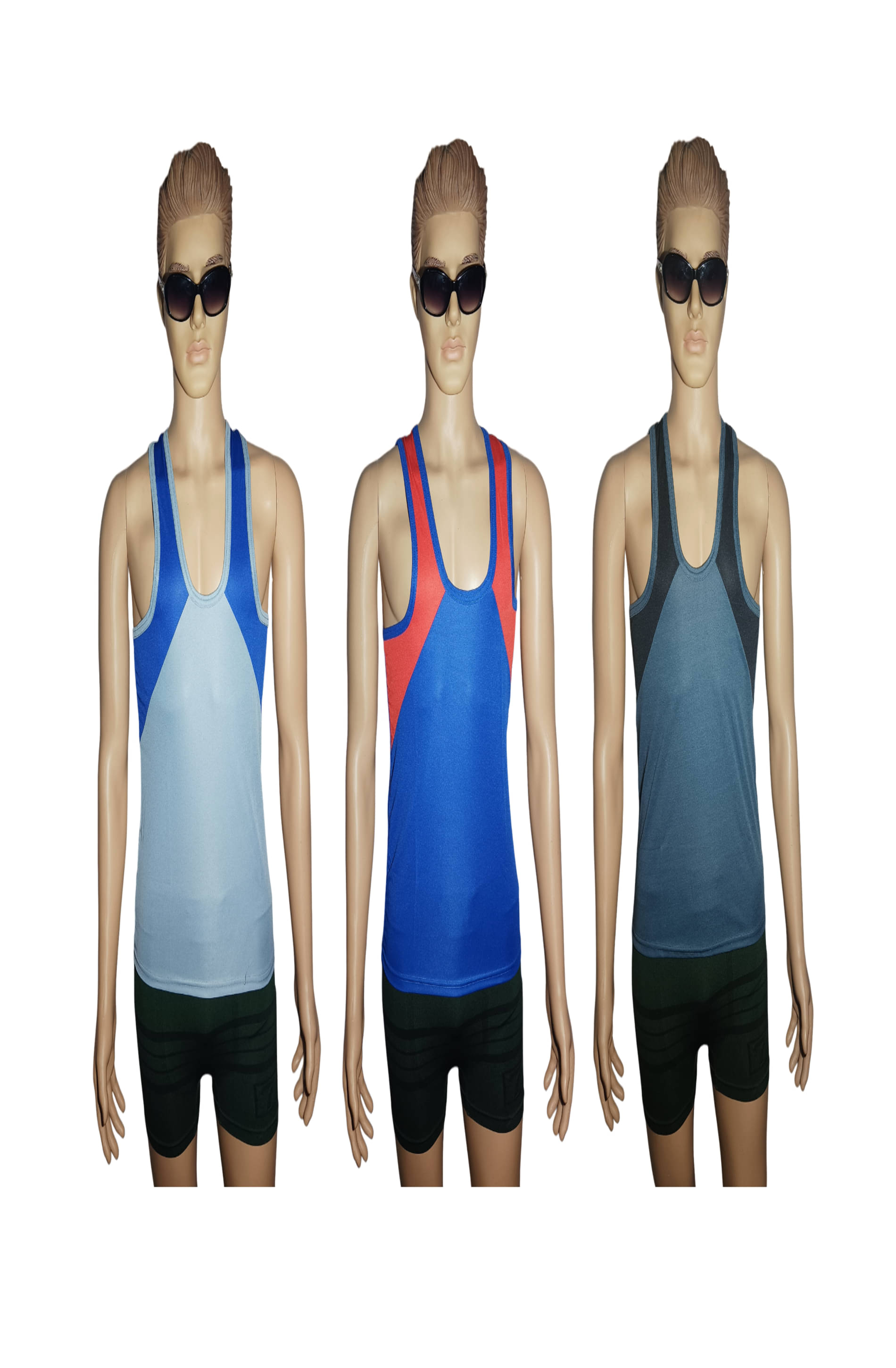 D1 DIFFERENT ONE Pack of 3 Nylon Gym Vest For Men ( Multicolor ) D1 DIFFERENT ONE Pack of 3 Nylon Gym Vest For Men ( Multicolor )