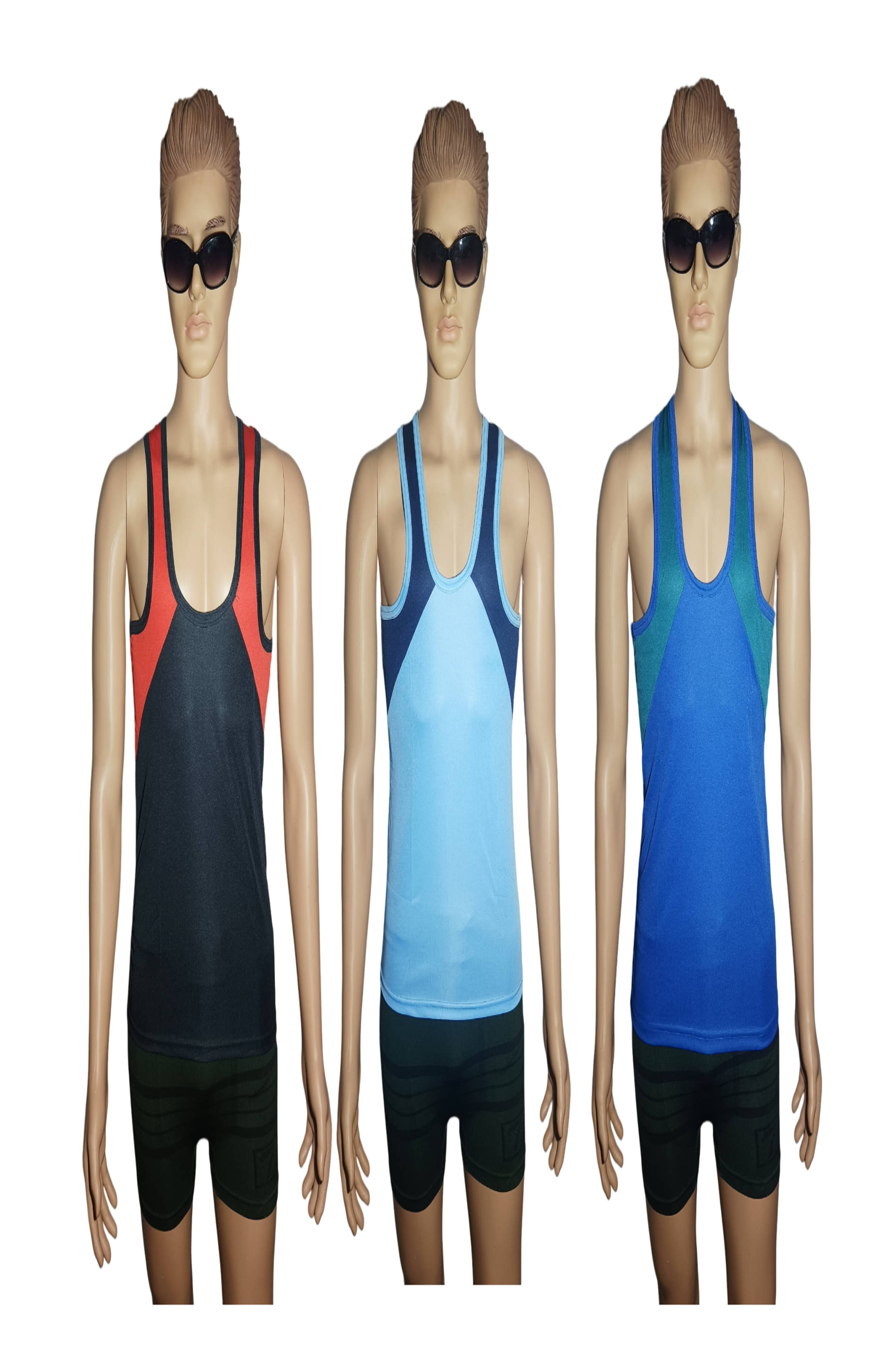 D1 DIFFERENT ONE Pack of 3 Nylon Gym Vest For Men ( Multicolor ) D1 DIFFERENT ONE Pack of 3 Nylon Gym Vest For Men ( Multicolor )