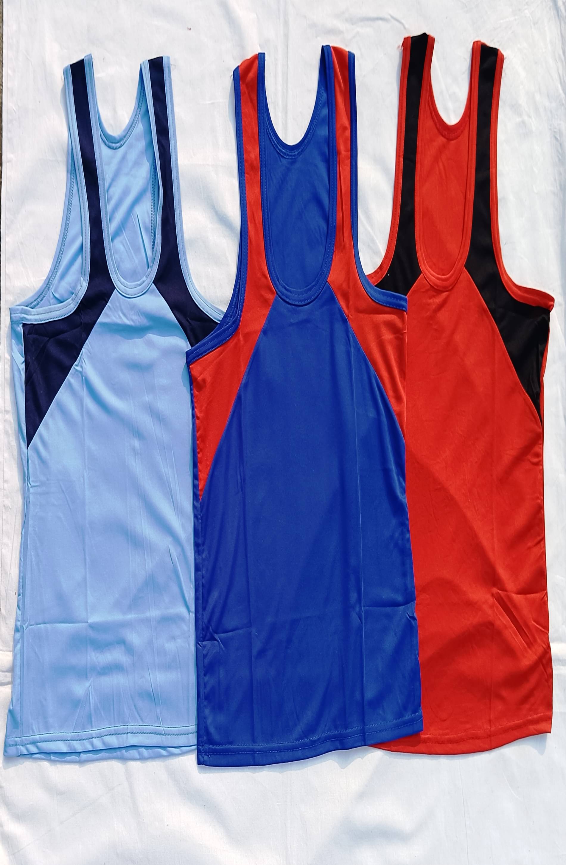 D1 DIFFERENT ONE Pack of 3 Nylon Gym Vest For Men ( Multicolor ) D1 DIFFERENT ONE Pack of 3 Nylon Gym Vest For Men ( Multicolor )