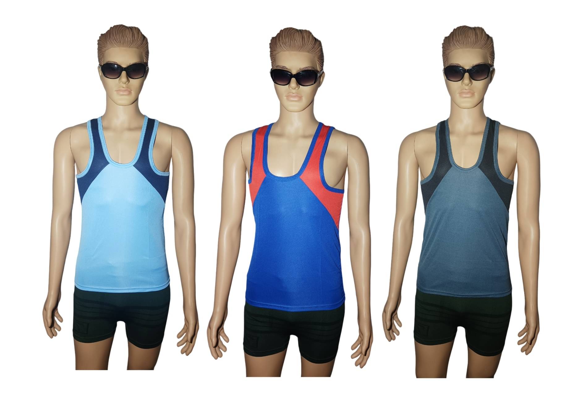 D1 DIFFERENT ONE Pack of 3 Nylon Gym Vest For Men ( Multicolor ) D1 DIFFERENT ONE Pack of 3 Nylon Gym Vest For Men ( Multicolor )
