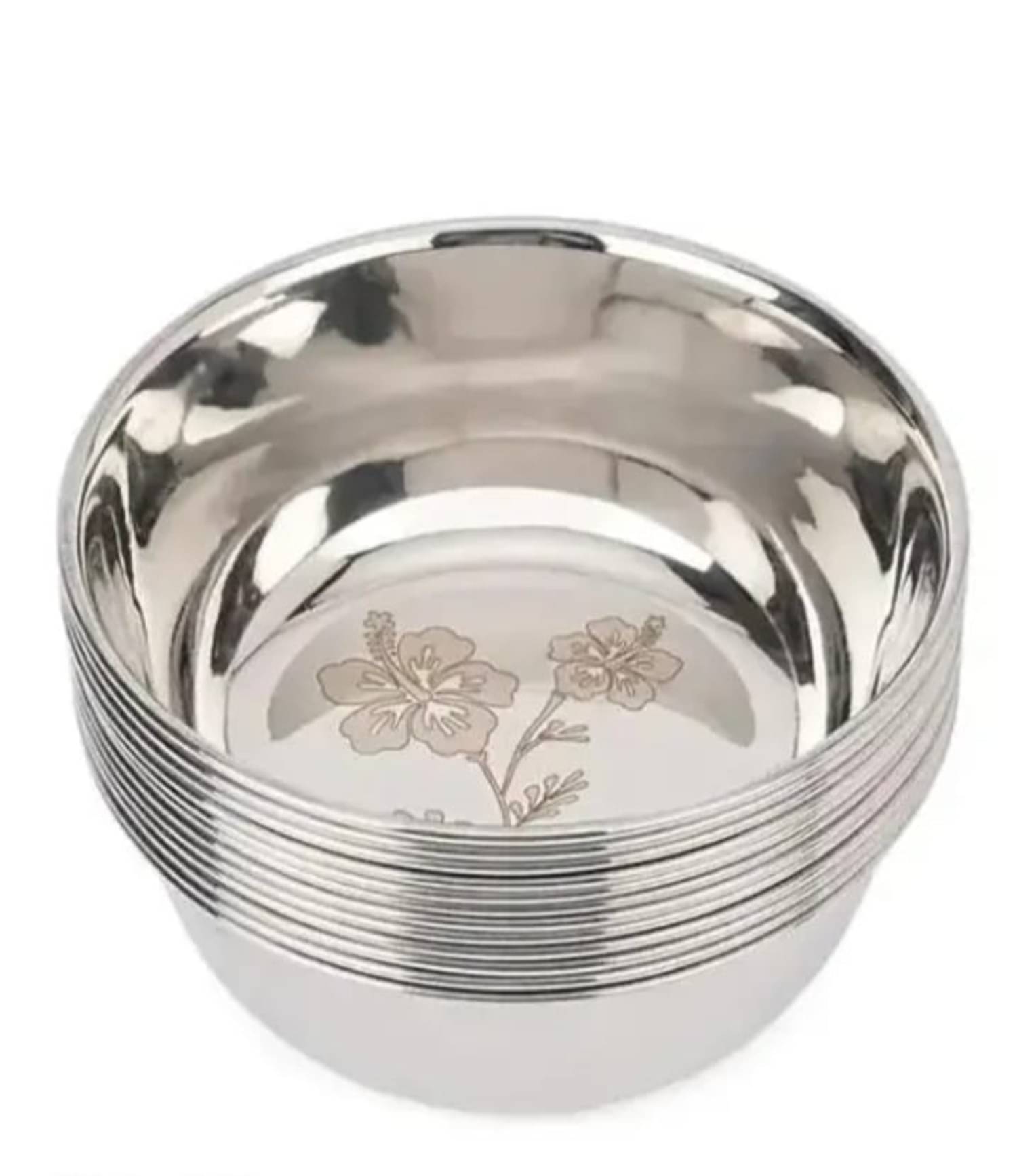 FROTOOL BOWL SET 220 ML 10 PCS Steel Laser Printed Serving Bowl 5 cm ( Set of 10 ) Silver FROTOOL BOWL SET 220 ML 10 PCS Steel Laser Printed Serving Bowl 5 cm ( Set of 10 ) Silver