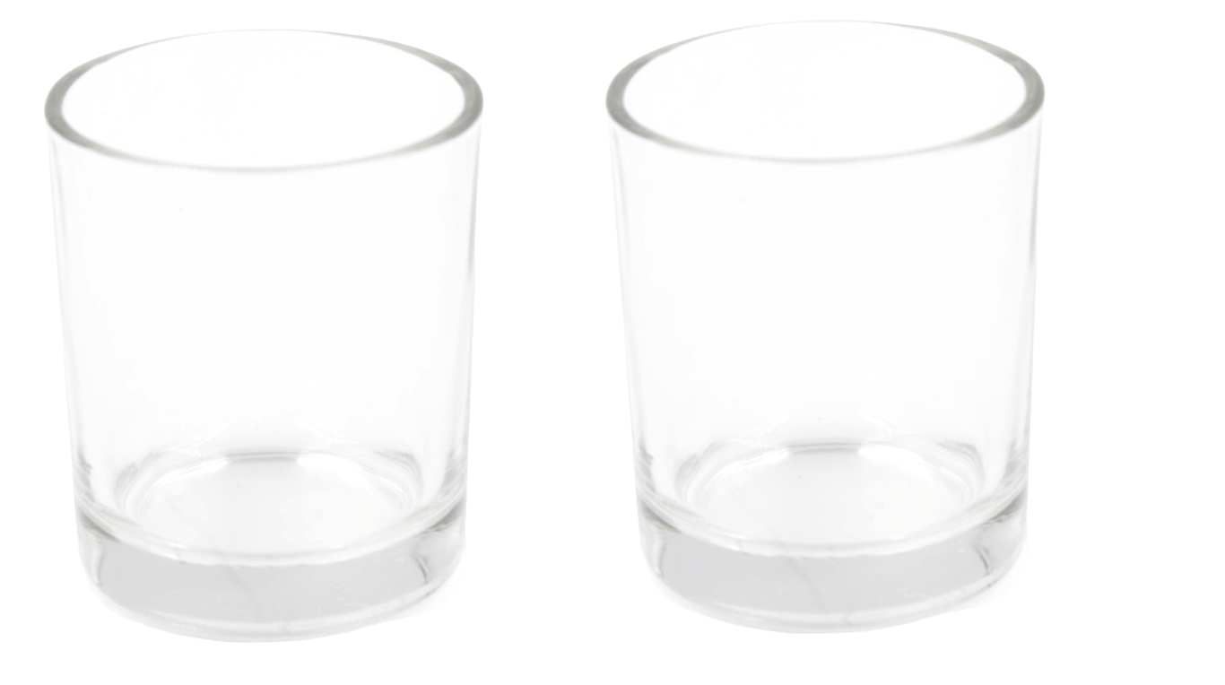 Green plant indoor Glasses Set of 2 PCS Glass Plain Shot Glasses 40 ml ( Pack of 2 ) Transparent