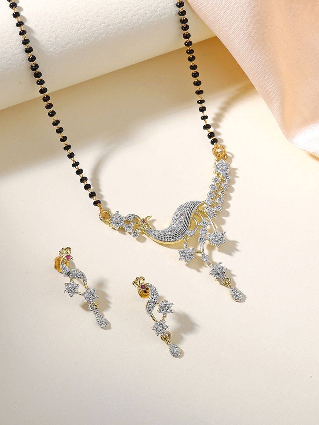 Harsha Creation Silver Mangalsutra Set ( Pack of 1 ) Harsha Creation Silver Mangalsutra Set ( Pack of 1 )