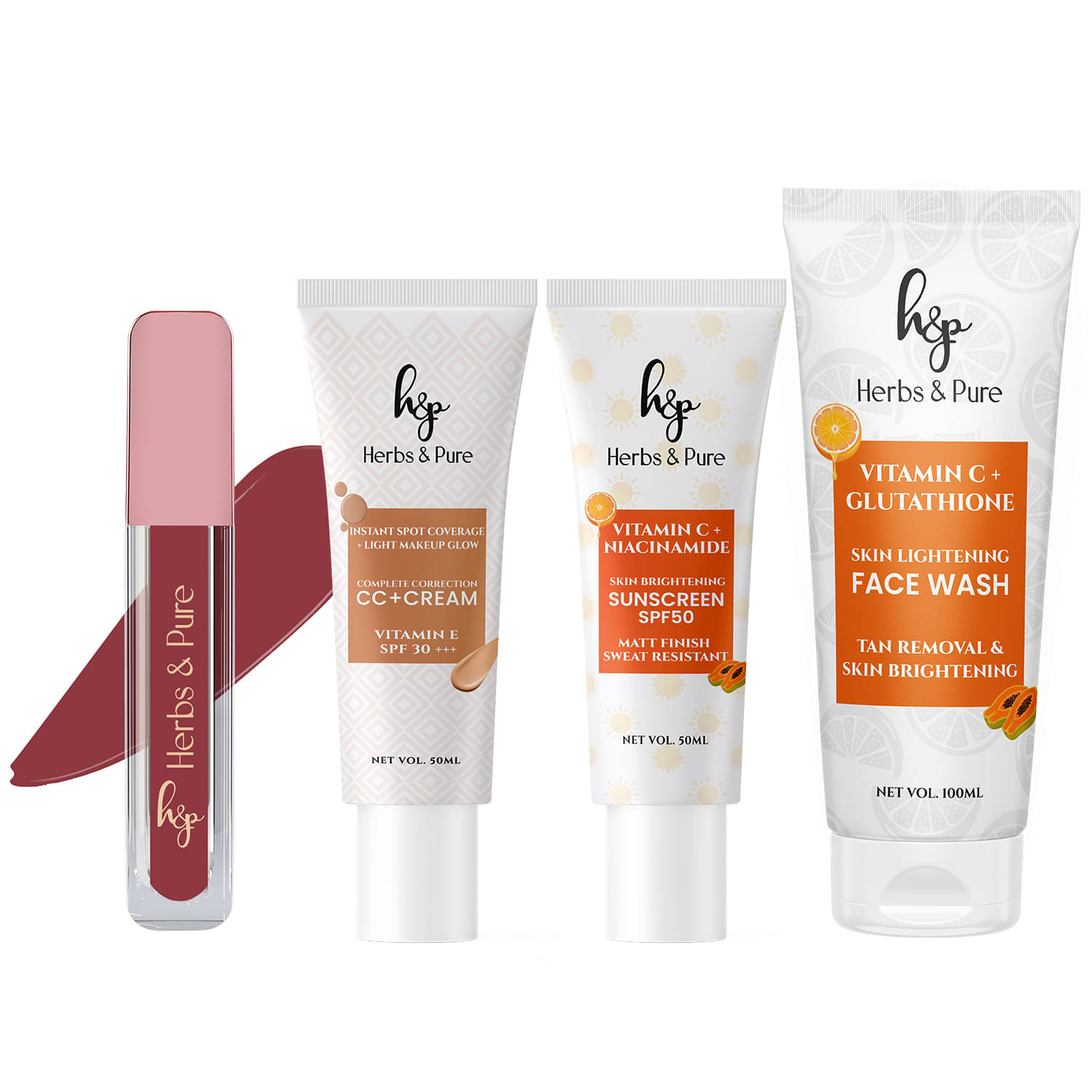     			Herbs and Pure Vitamin C facewash, Sunscreen,CC Cream with bold, long lasting lipstick, (206g)