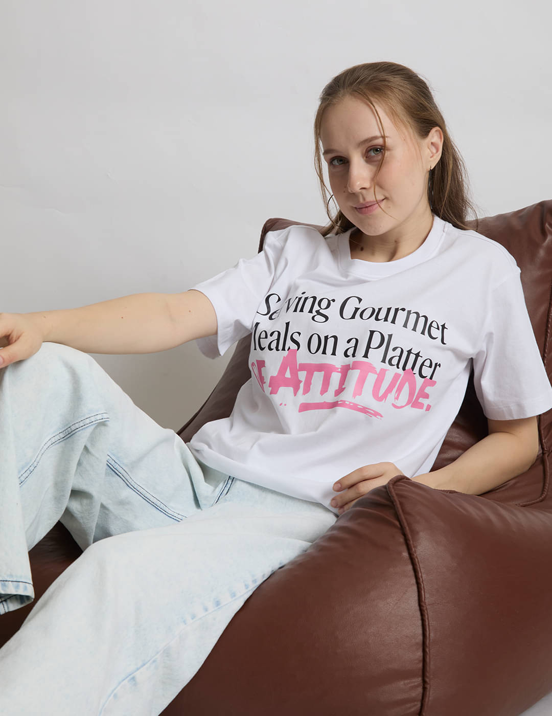     			IVOC Women Cotton Printed Regular Fit Round Neck T-Shirt ( White )