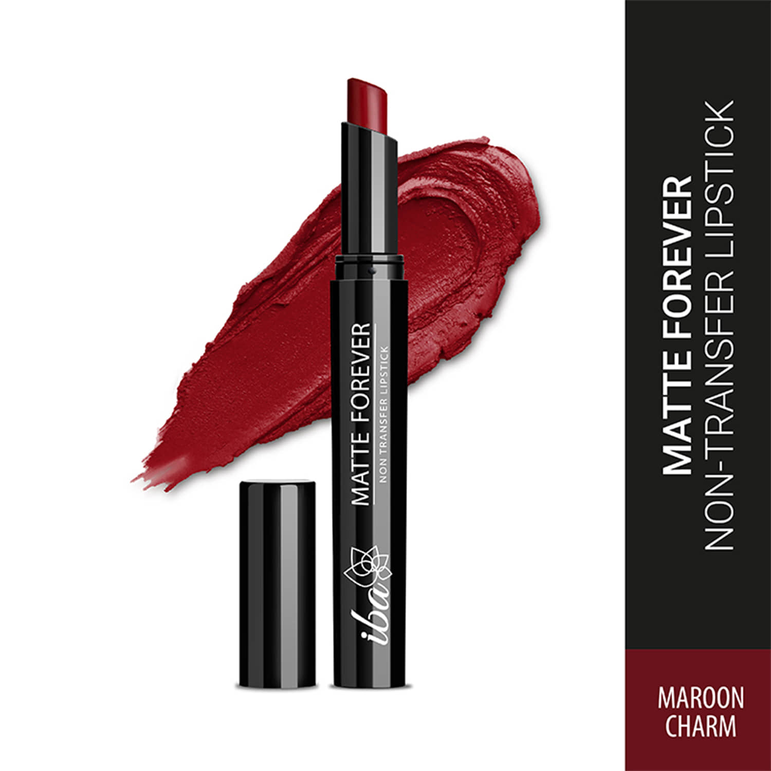 Iba Matte Forever Non-Transfer Lipstick for Women 07 Maroon Charm, 2g , Smudge-proof & Lightweight, (Pack of 1)