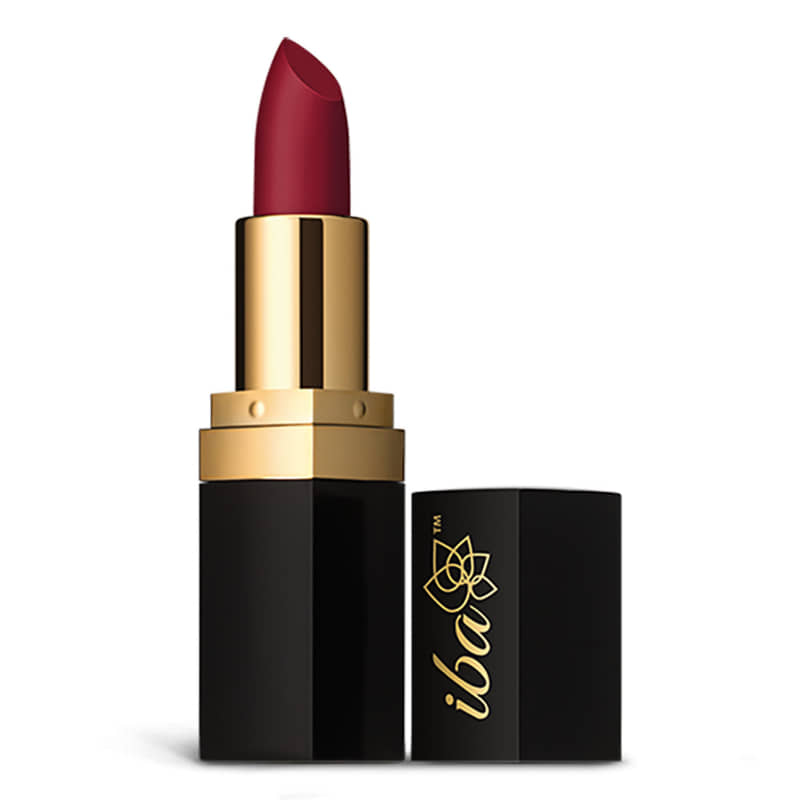 Iba Pure Lips Long Stay Matte Lipstick M08 Burgundy Red, 4g , Highly Pigmentated , Long Lasting, (Pack of 1)
