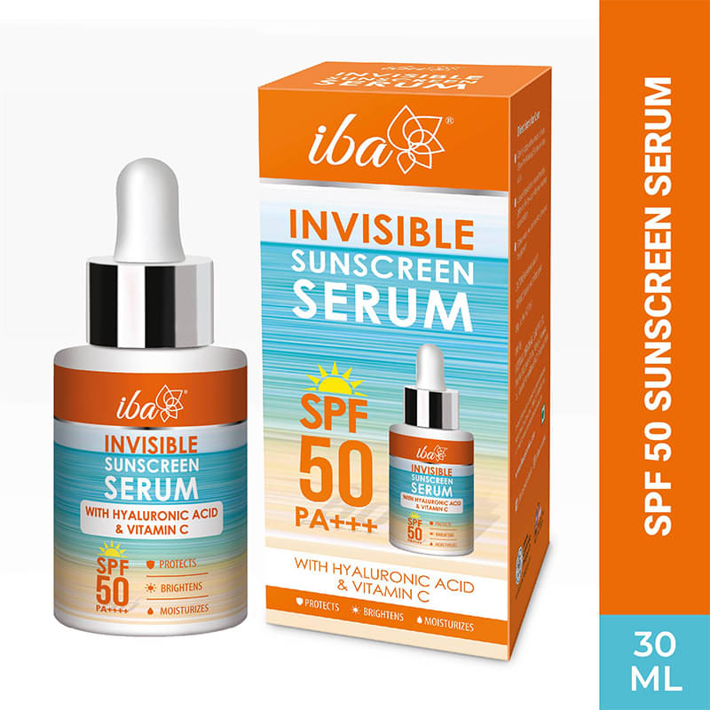     			Iba Invisible Sunscreen Serum SPF 50 PA+++ with Hyaluronic Acid & Vitamin C, 30ml, (Pack of 1)