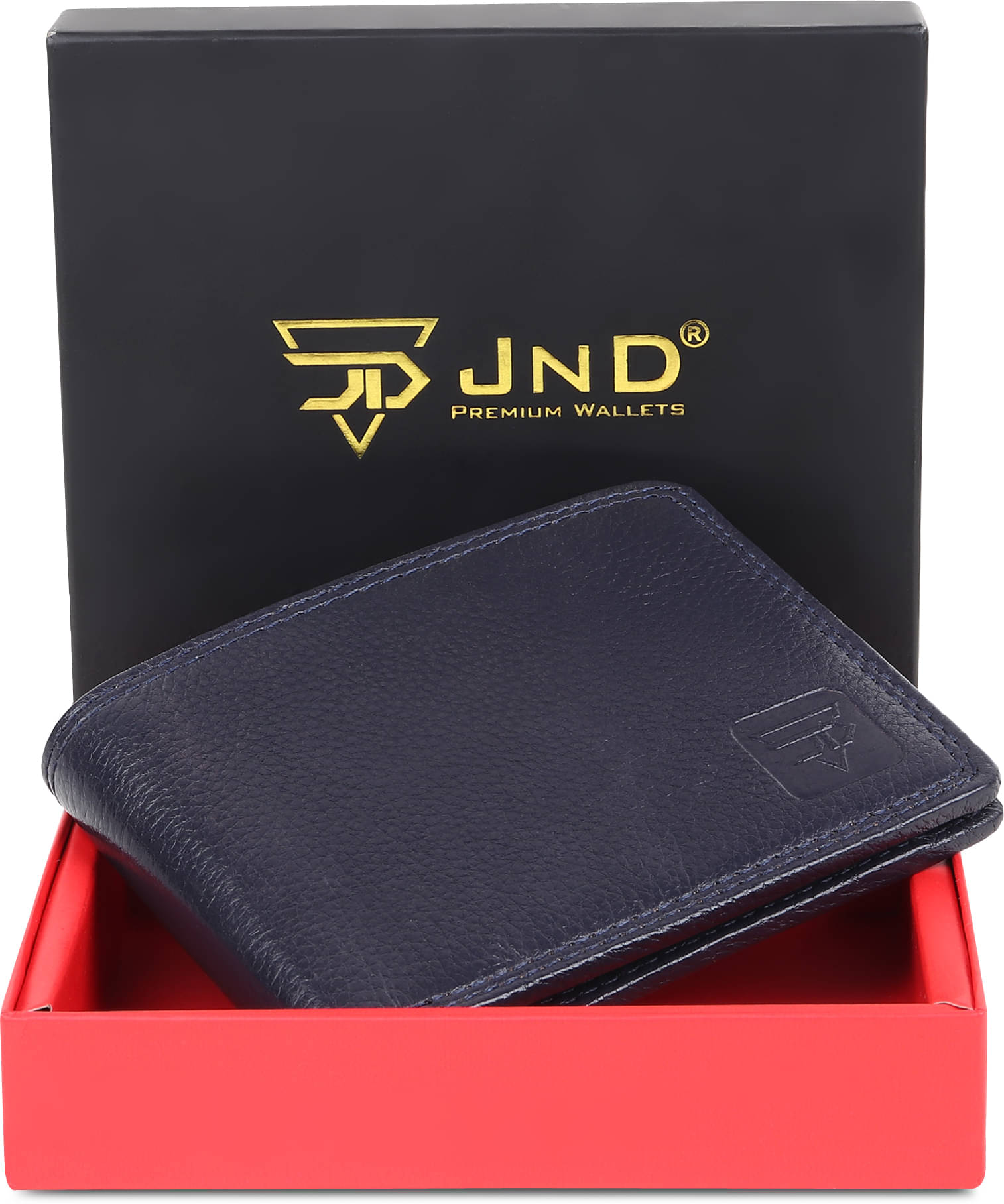     			JND Blue 100% Leather Men's Regular Wallet ( Pack of 1 )
