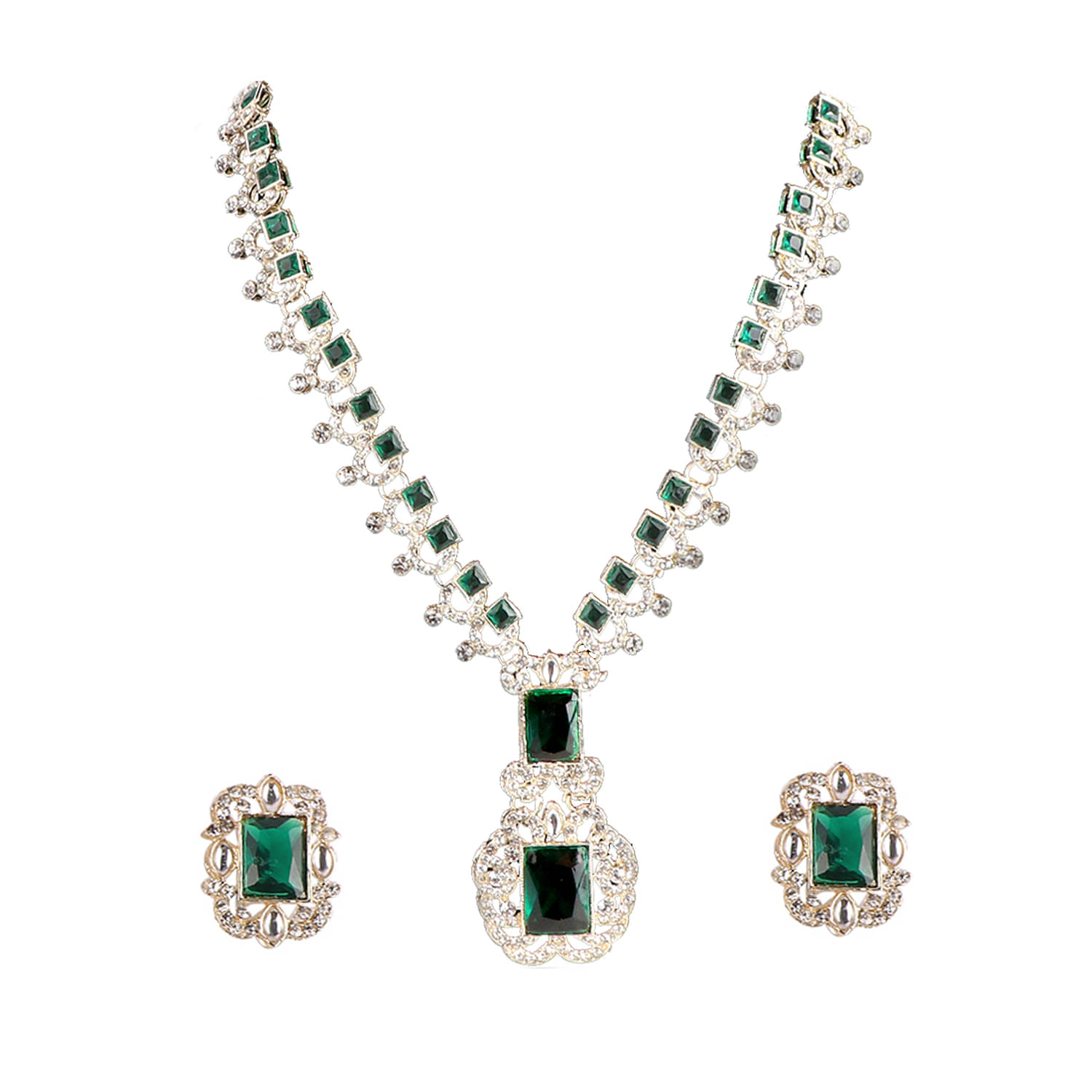     			Keviv Green Alloy Necklace Set ( Pack of 1 )