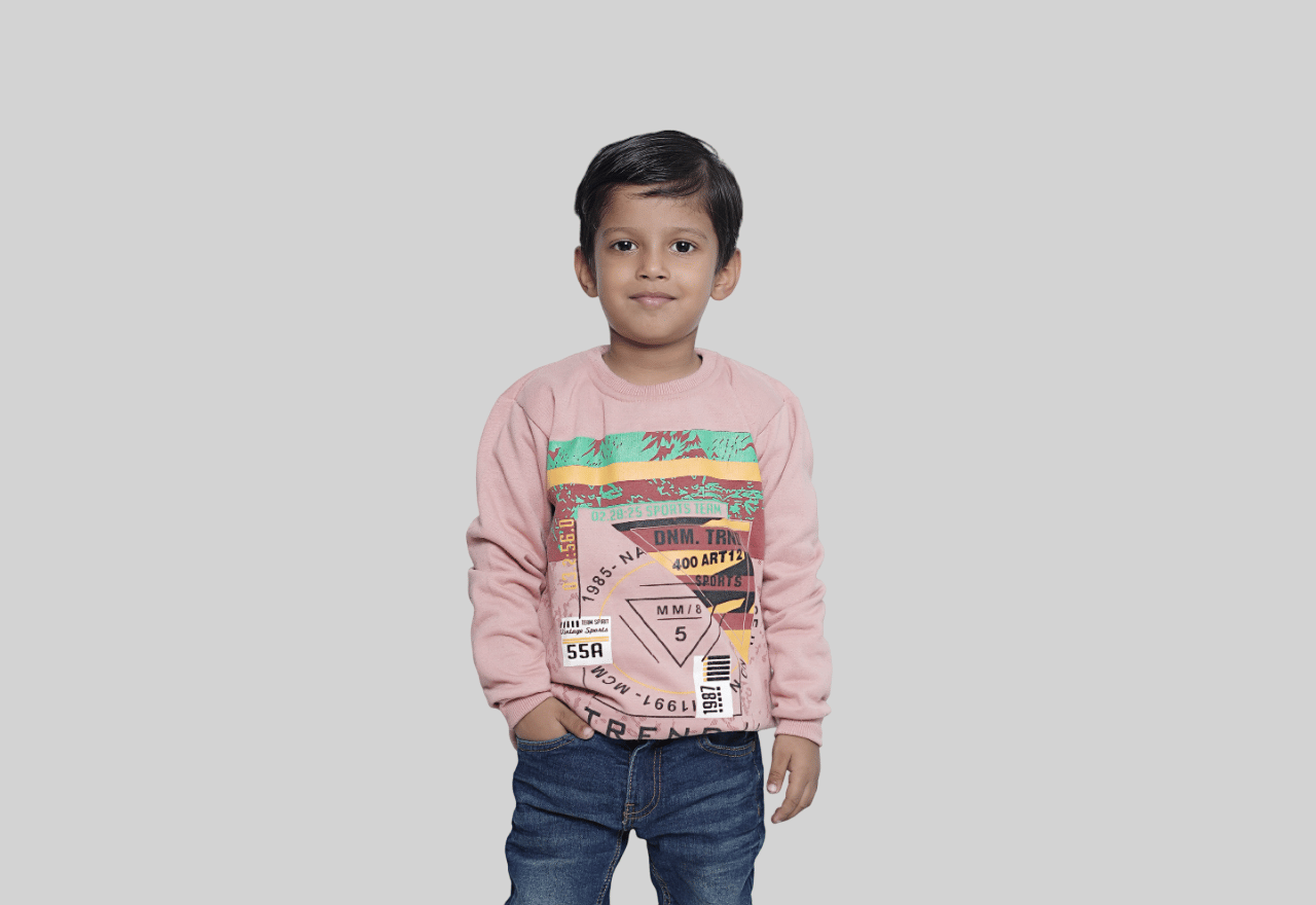     			Kidzee Kingdom Pack of 1 Boys Cotton Sweatshirt ( Pink )