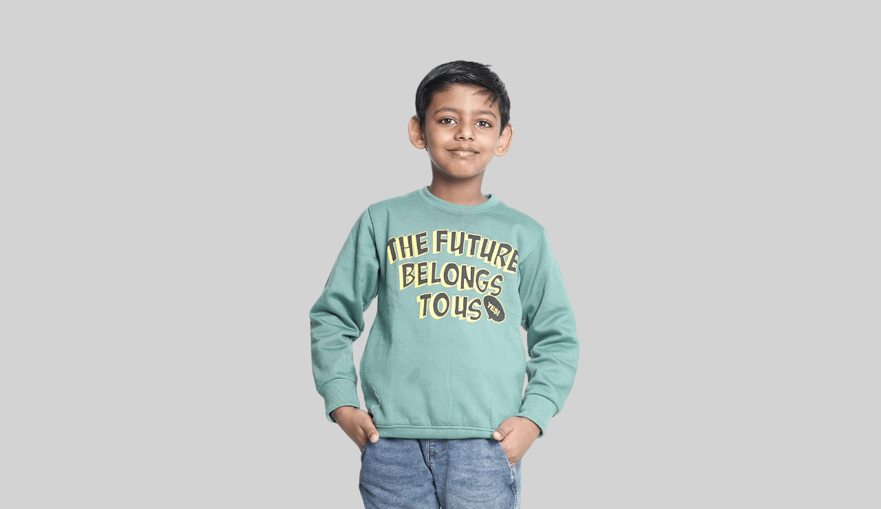     			Kidzee Kingdom Pack of 1 Boys Cotton Blend Sweatshirt ( Light Blue )
