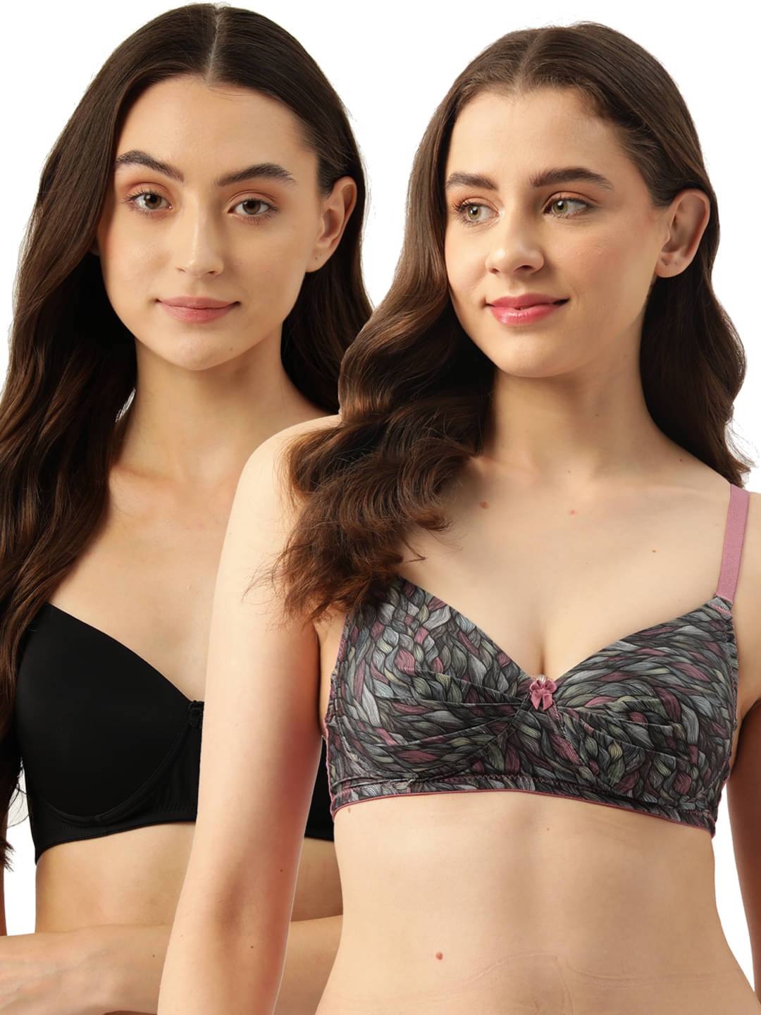     			Leading Lady Pack of 2 Nylon Lightly Padded Push Up Bra For Women ( Multicolor )