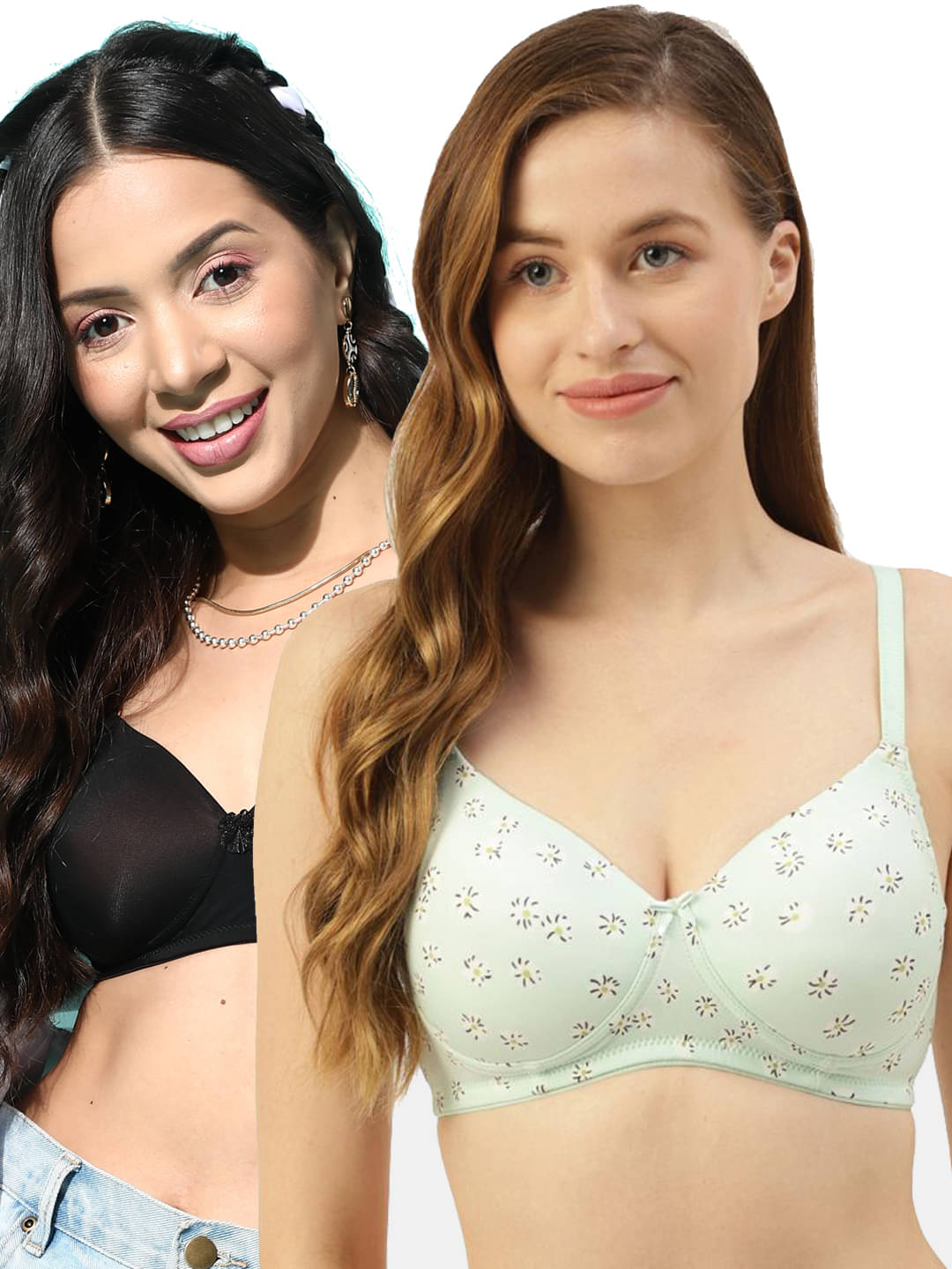 Leading Lady Pack of 2 Nylon Lightly Padded T-Shirt Bra For Women ( Multicolor4 ) Leading Lady Pack of 2 Nylon Lightly Padded T-Shirt Bra For Women ( Multicolor4 )