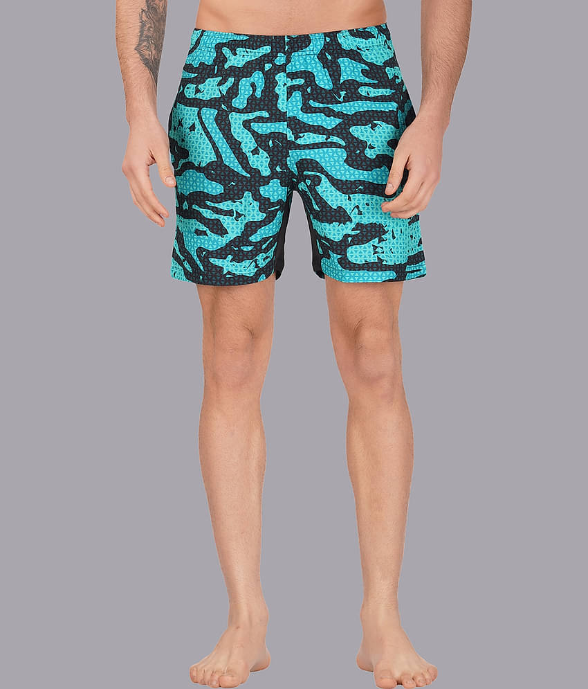 NEVER LOSE Light Blue Polyester Men's Swimming Shorts ( Pack of 1 )
