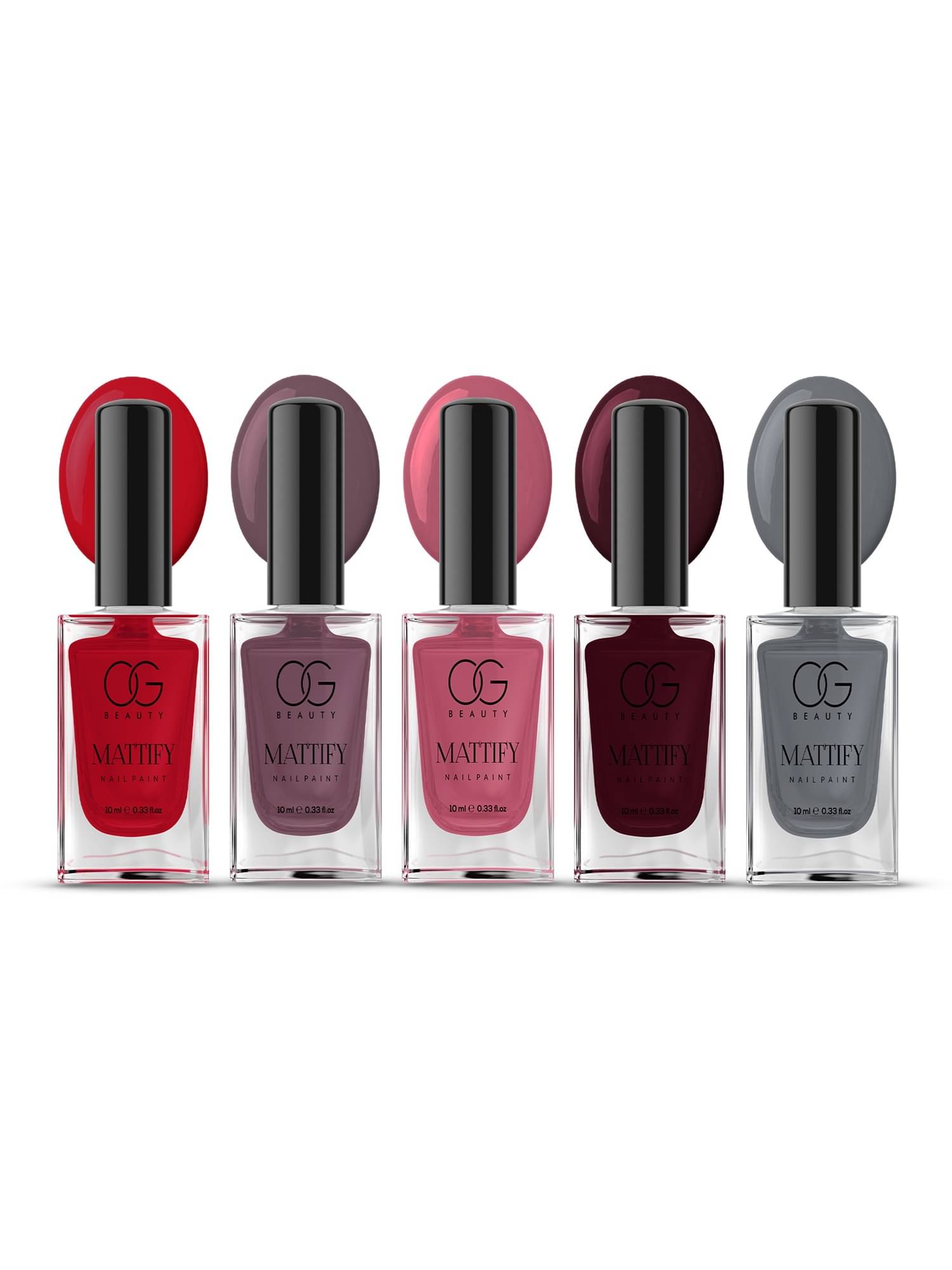     			OG BEAUTY Multi Matte Nail Polish 50 ( Pack of 5 )