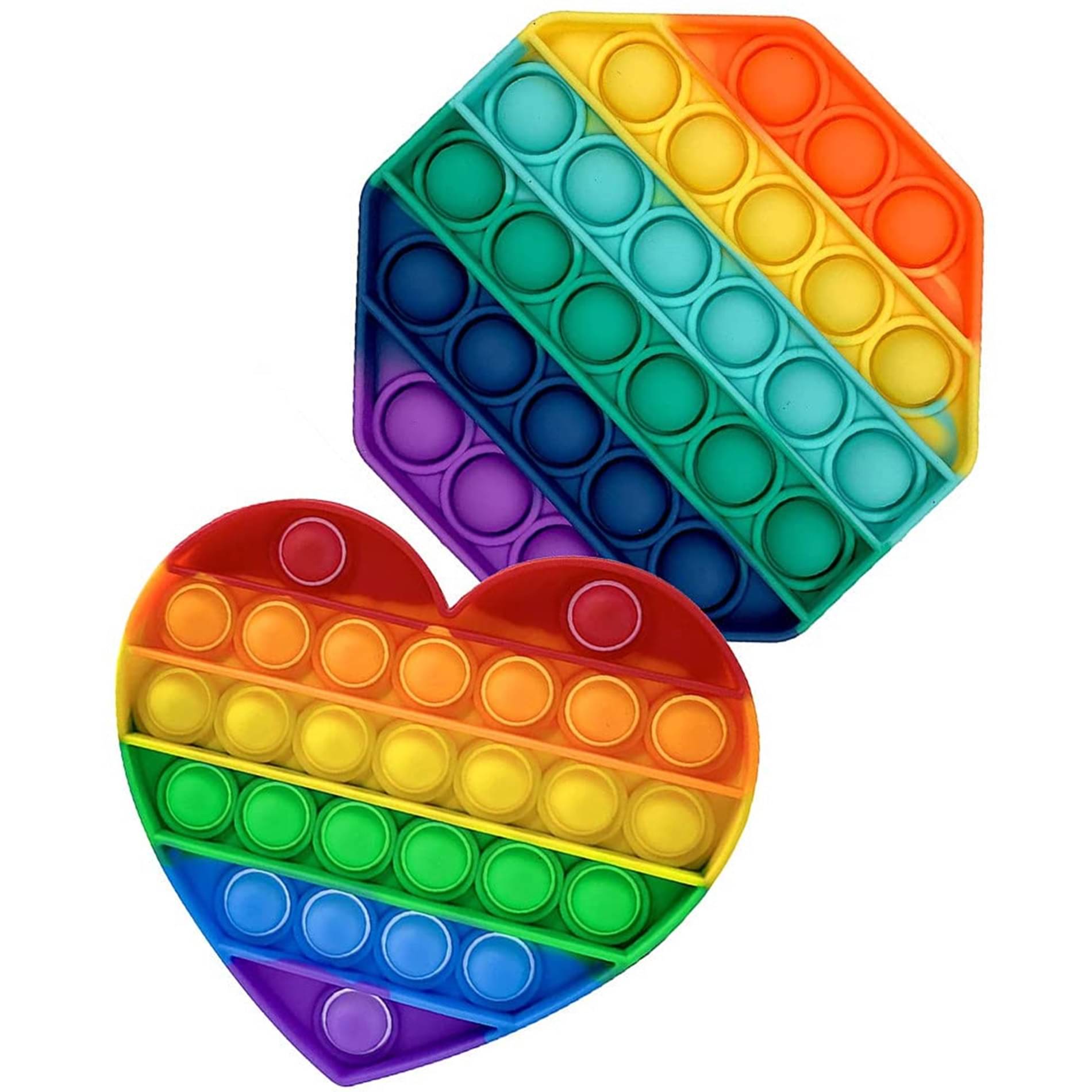 Pop It Fidget Toys, Stress Relief Silicone Pressure Relieving, Squeeze Gifts for Kids Children Adults - Pack of 2, Multicolor (Random Design) Pop It Fidget Toys, Stress Relief Silicone Pressure Relieving, Squeeze Gifts for Kids Children Adults - Pack of 2, Multicolor (Random Design)