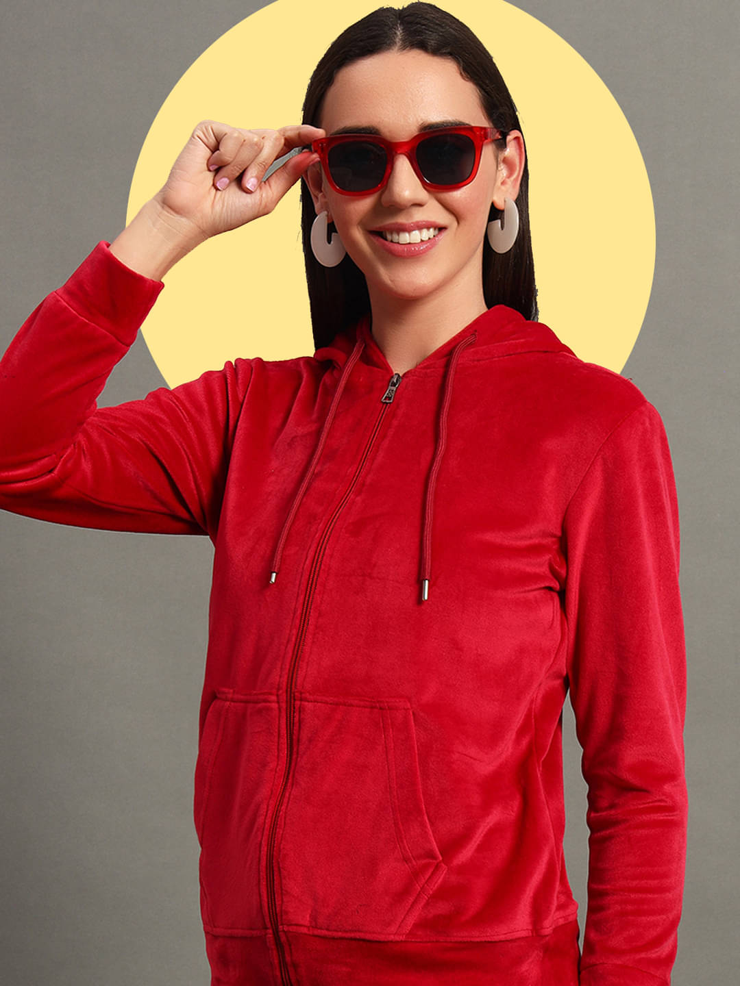 RELANE Cotton - Fleece Women's Hooded Sweatshirt ( Maroon ) RELANE Cotton - Fleece Women's Hooded Sweatshirt ( Maroon )