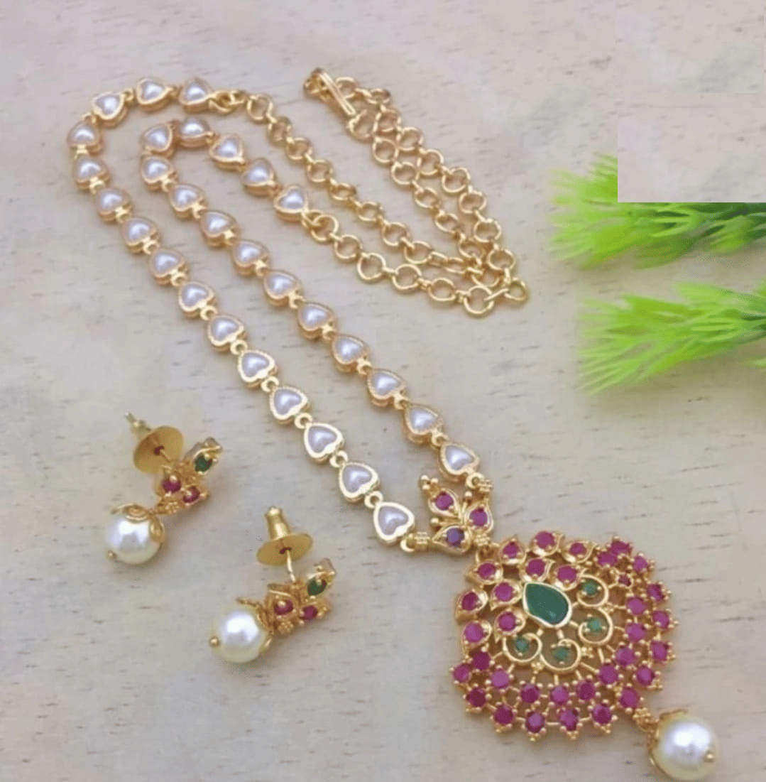 RIENTA JWL Gold Alloy Necklace Set ( Pack of 1 )