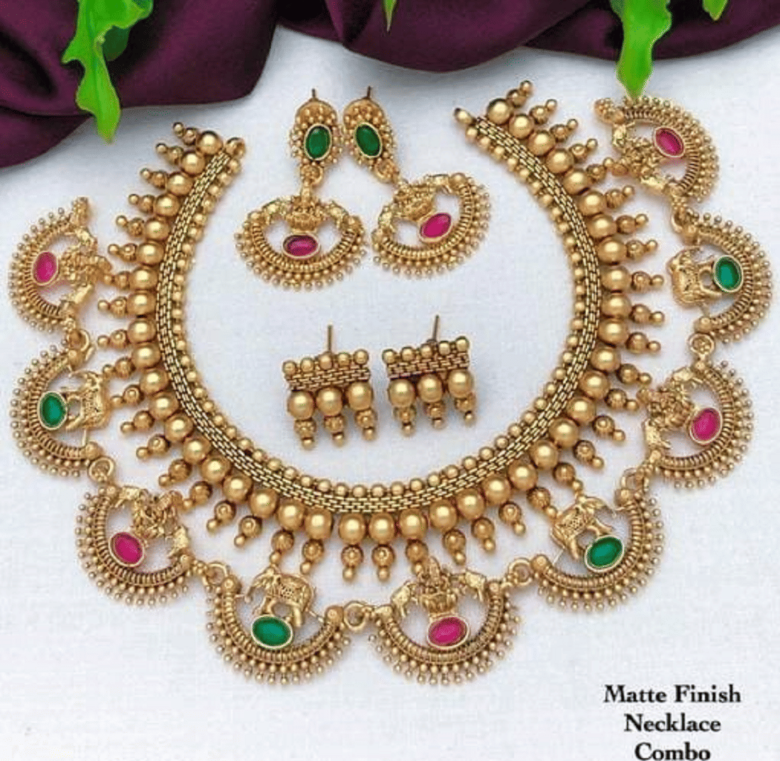 RIENTA JWL Golden Alloy Necklace Set ( Pack of 2 )