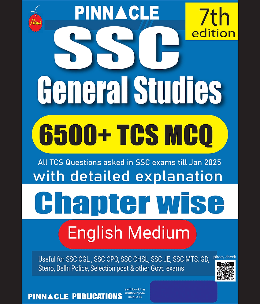 SSC General Studies 6500+ TCS MCQ chapter wise with detailed explanation | 7th edition | English medium