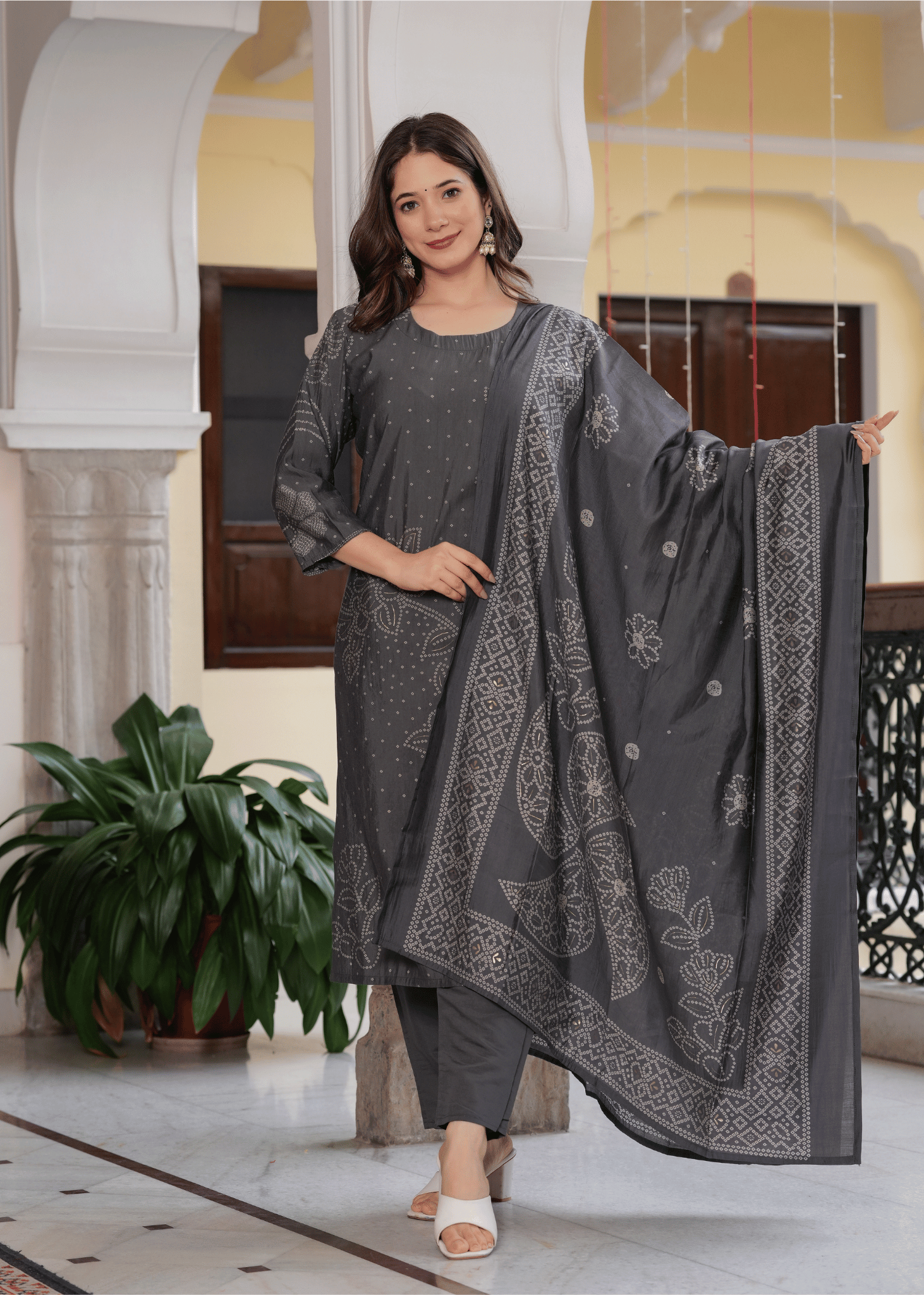 Sitaram Designer Viscose Printed Kurti With Pants Women's Stitched Salwar Suit - Grey ( Pack of 1 ) Sitaram Designer Viscose Printed Kurti With Pants Women's Stitched Salwar Suit - Grey ( Pack of 1 )