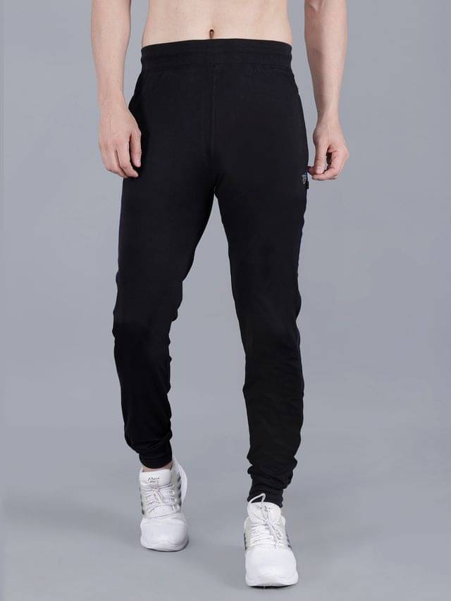     			TF Black Cotton Blend Men's Sports Joggers ( Pack of 1 )