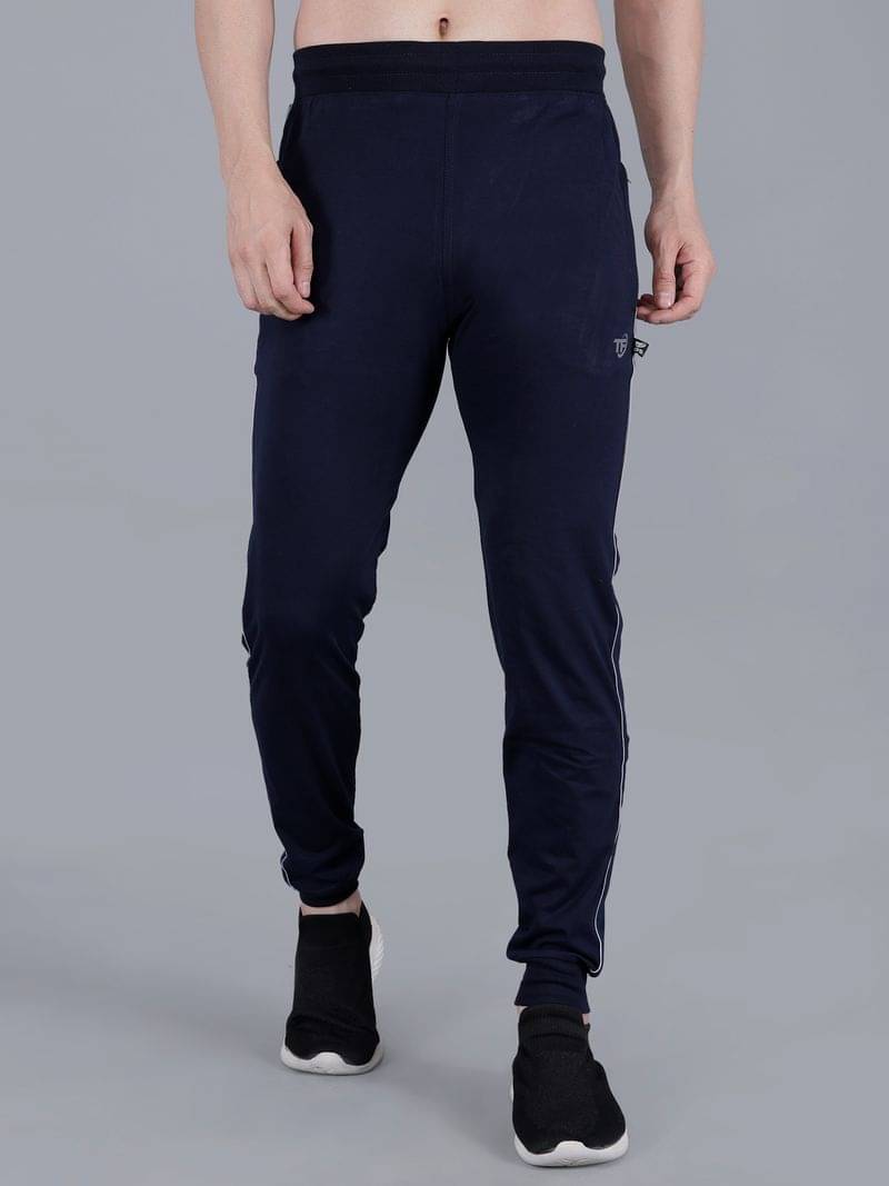     			TF Navy Cotton Blend Men's Sports Joggers ( Pack of 1 )