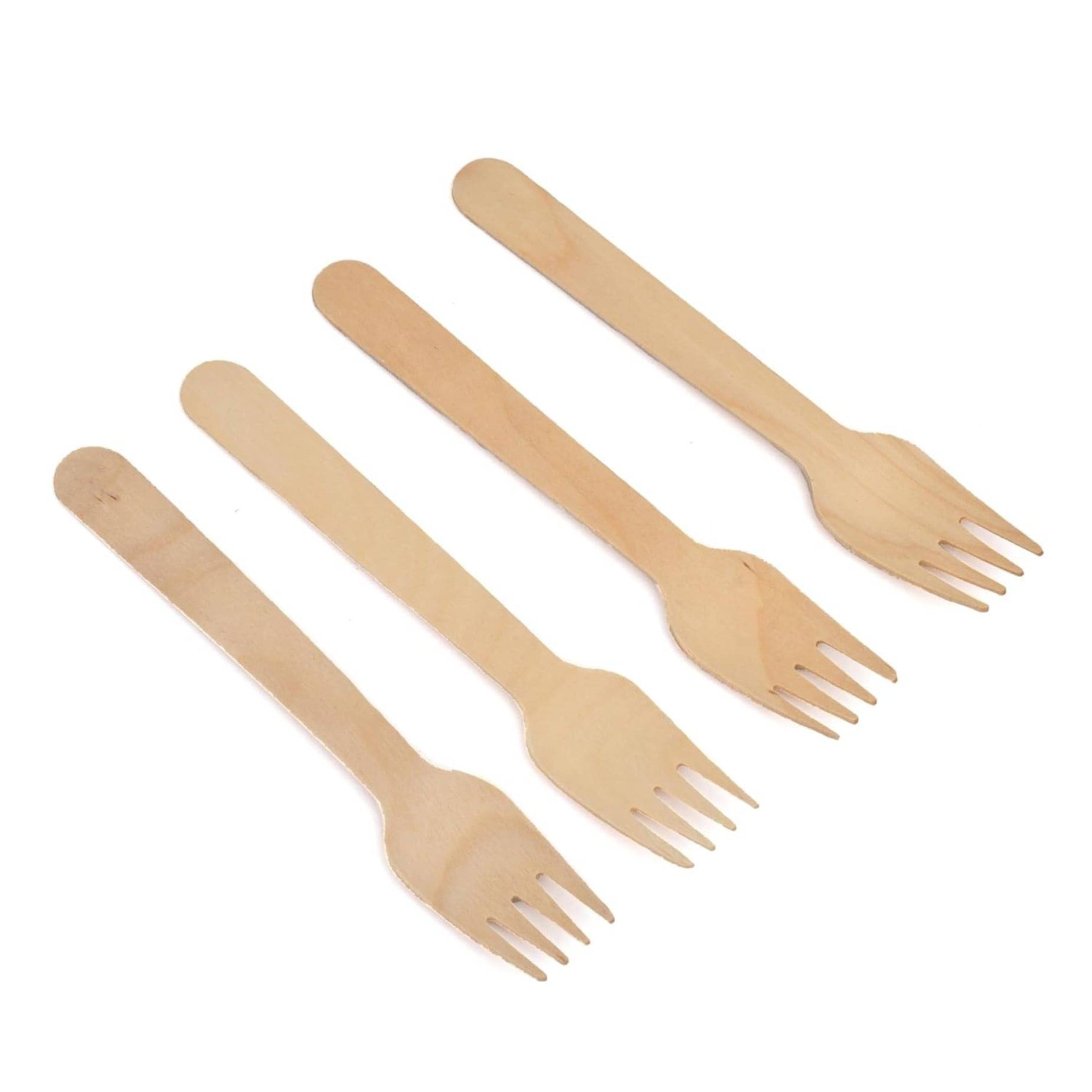     			THRIFTKART - (100 PC ) -  Disposable Fork Wooden Biodegradable Ecofriendly Cutlery Mini Fork for Snacks Suitable for Birthday Parties and Camping