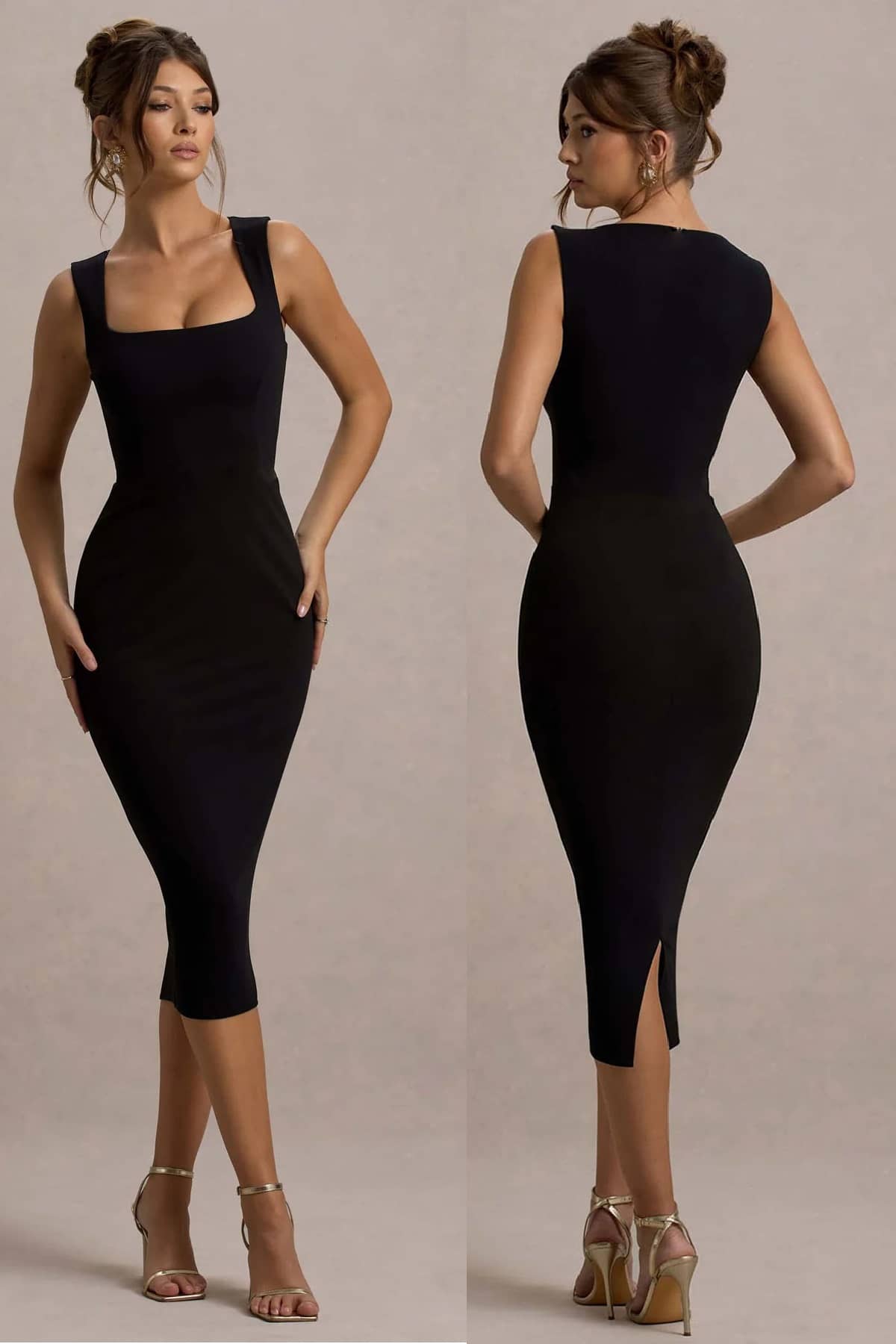 Traquila Women Lycra Solid Bodycon Dress ( Black )