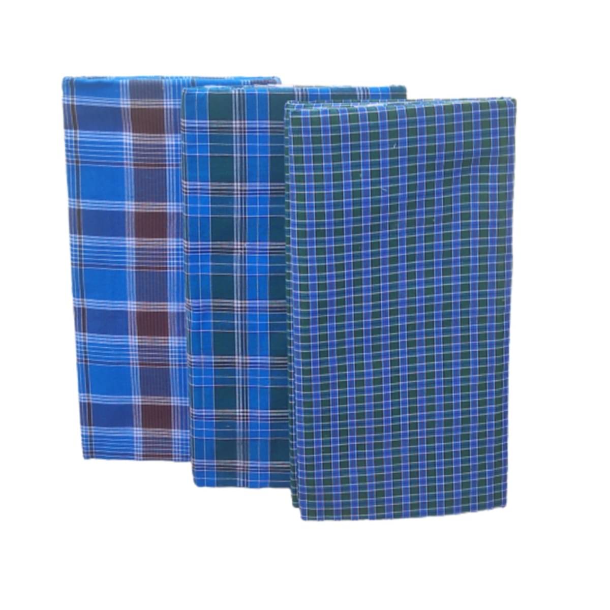 VUNNAVA Polyester Men's Lungi Multi ( Pack of 3 )     			VUNNAVA Polyester Men's Lungi Multi ( Pack of 3 )