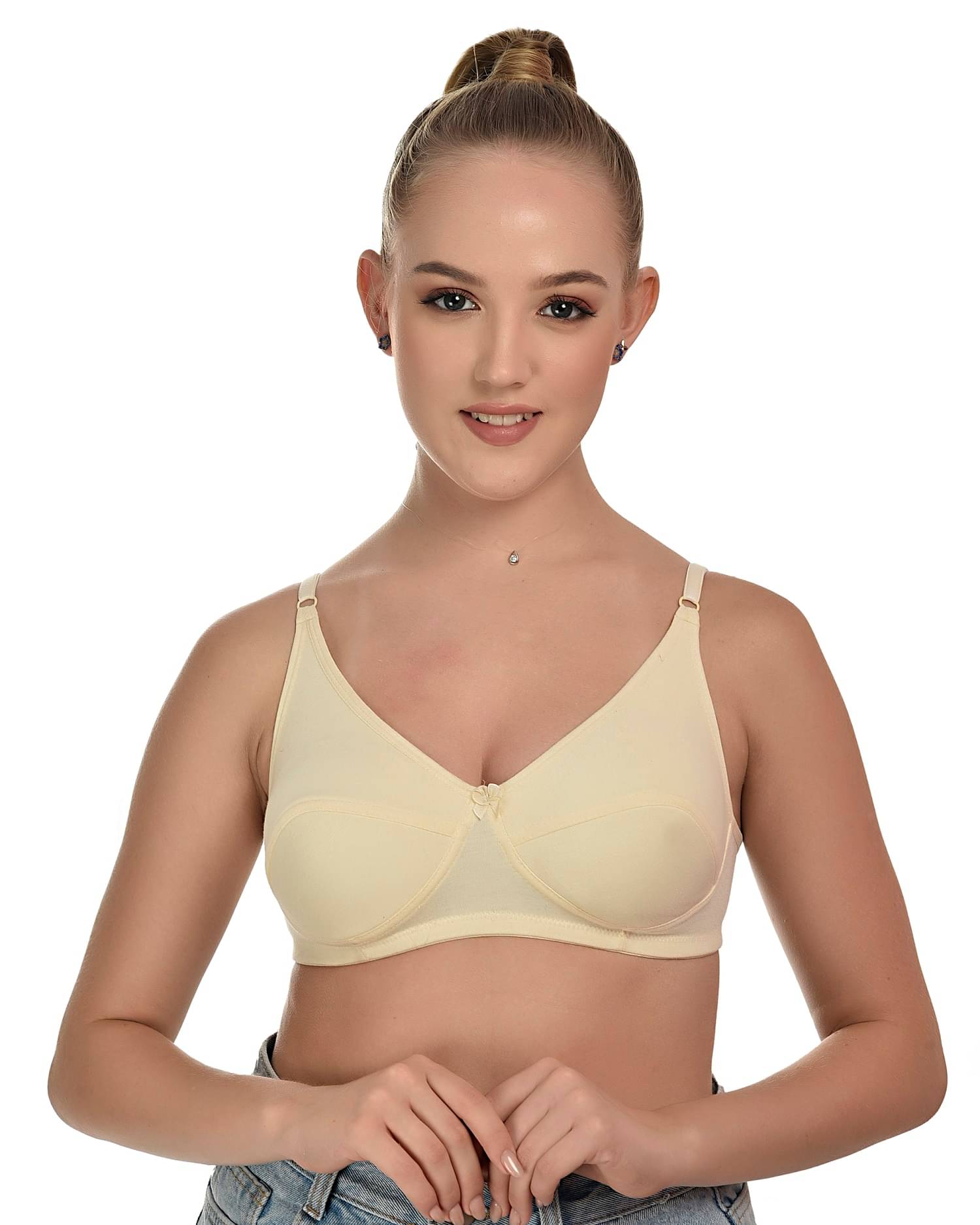     			Zourt Pack of 1 Cotton Non Padded Everyday Bra For Women ( Beige )
