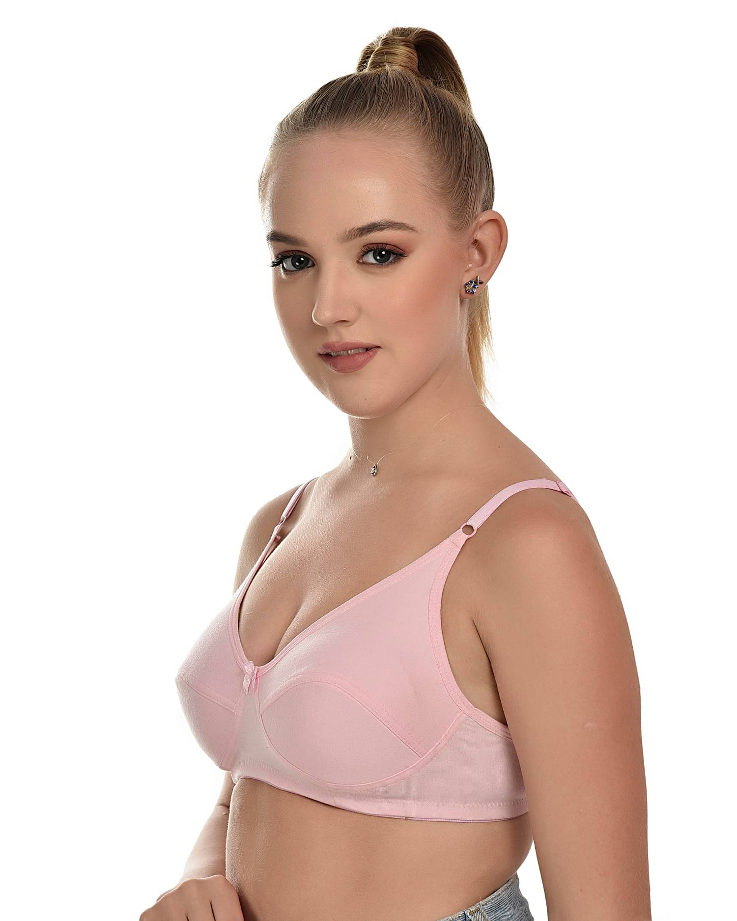     			Zourt Pack of 1 Cotton Non Padded Everyday Bra For Women ( Pink )