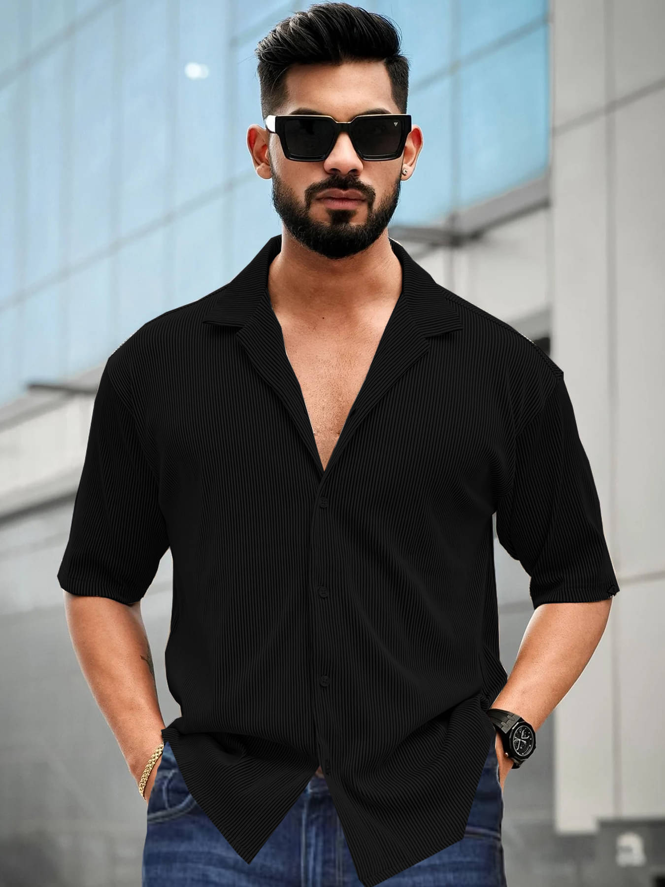 clafoutis Polyester Relaxed Fit Solid Half Sleeves Men's Mandarin Collar T-Shirt - Black ( Pack of 1 ) clafoutis Polyester Relaxed Fit Solid Half Sleeves Men's Mandarin Collar T-Shirt - Black ( Pack of 1 )