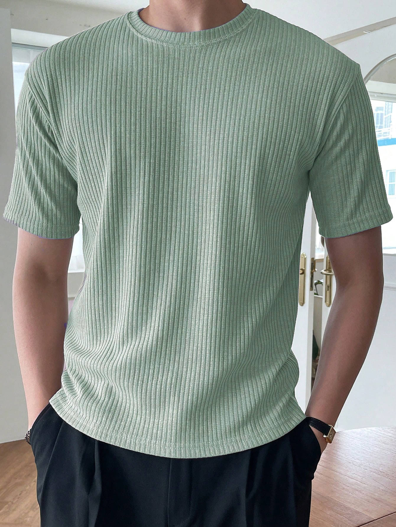 clafoutis Polyester Relaxed Fit Striped Half Sleeves Men's Round T-Shirt - Mint Green ( Pack of 1 ) clafoutis Polyester Relaxed Fit Striped Half Sleeves Men's Round T-Shirt - Mint Green ( Pack of 1 )