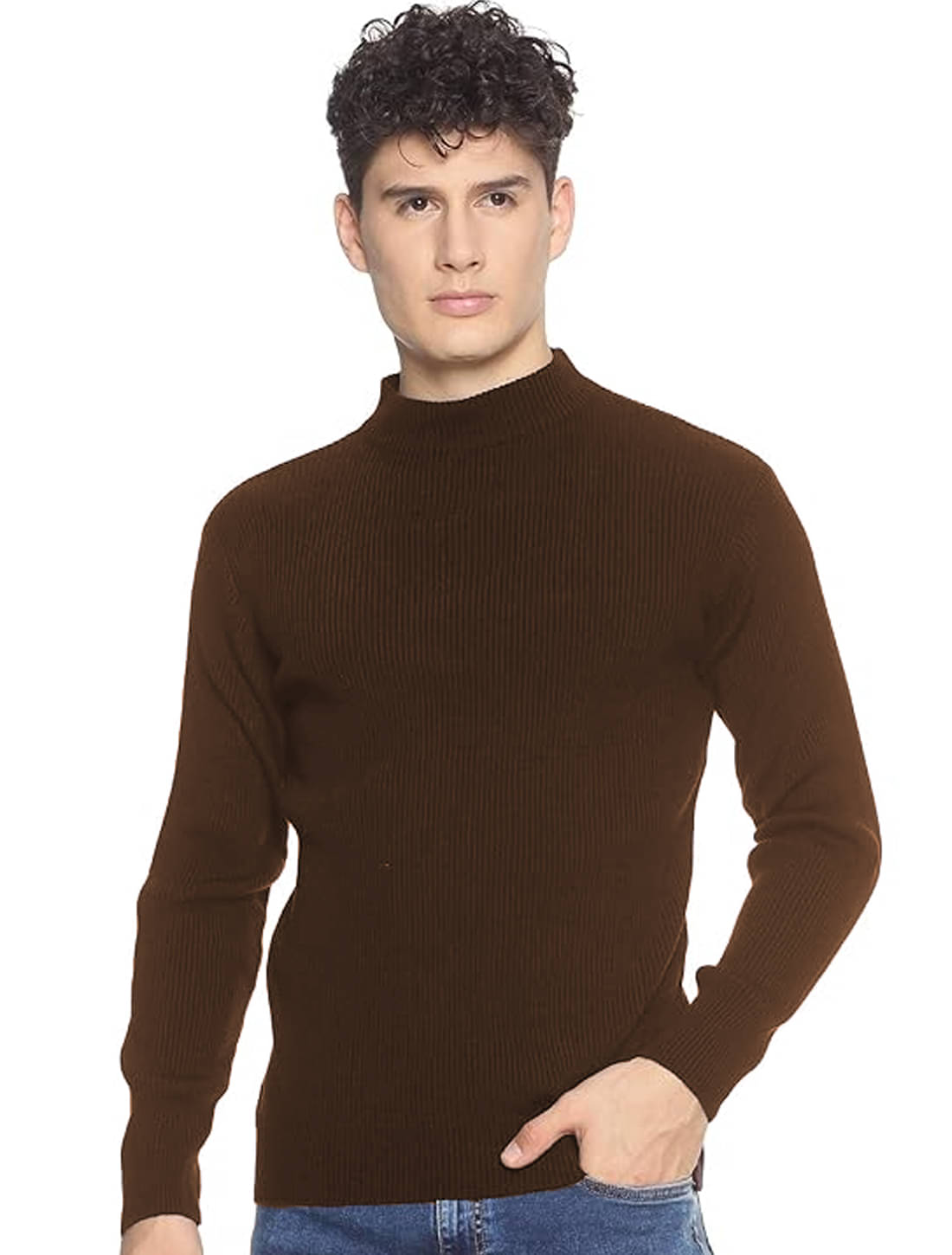 clafoutis Polyester Slim Fit Solid Full Sleeves Men's High Neck T-Shirt - Brown ( Pack of 1 ) clafoutis Polyester Slim Fit Solid Full Sleeves Men's High Neck T-Shirt - Brown ( Pack of 1 )
