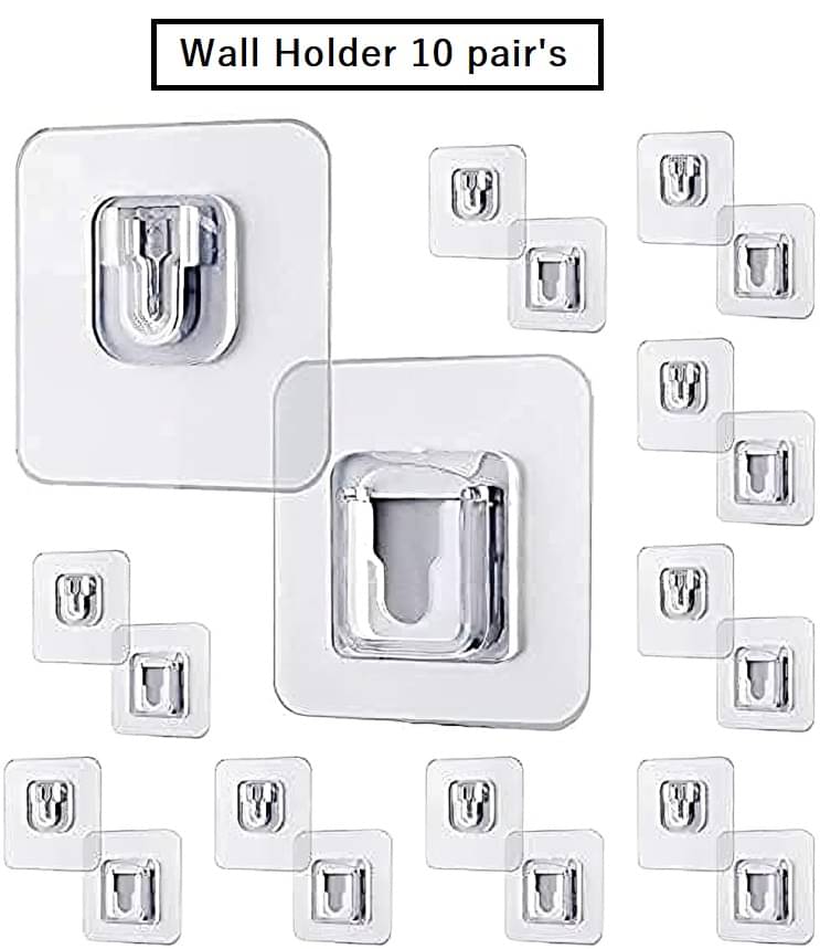     			Self Adhesive Transparent Male-Female Wall Hooks (Set of 10 pairs)
