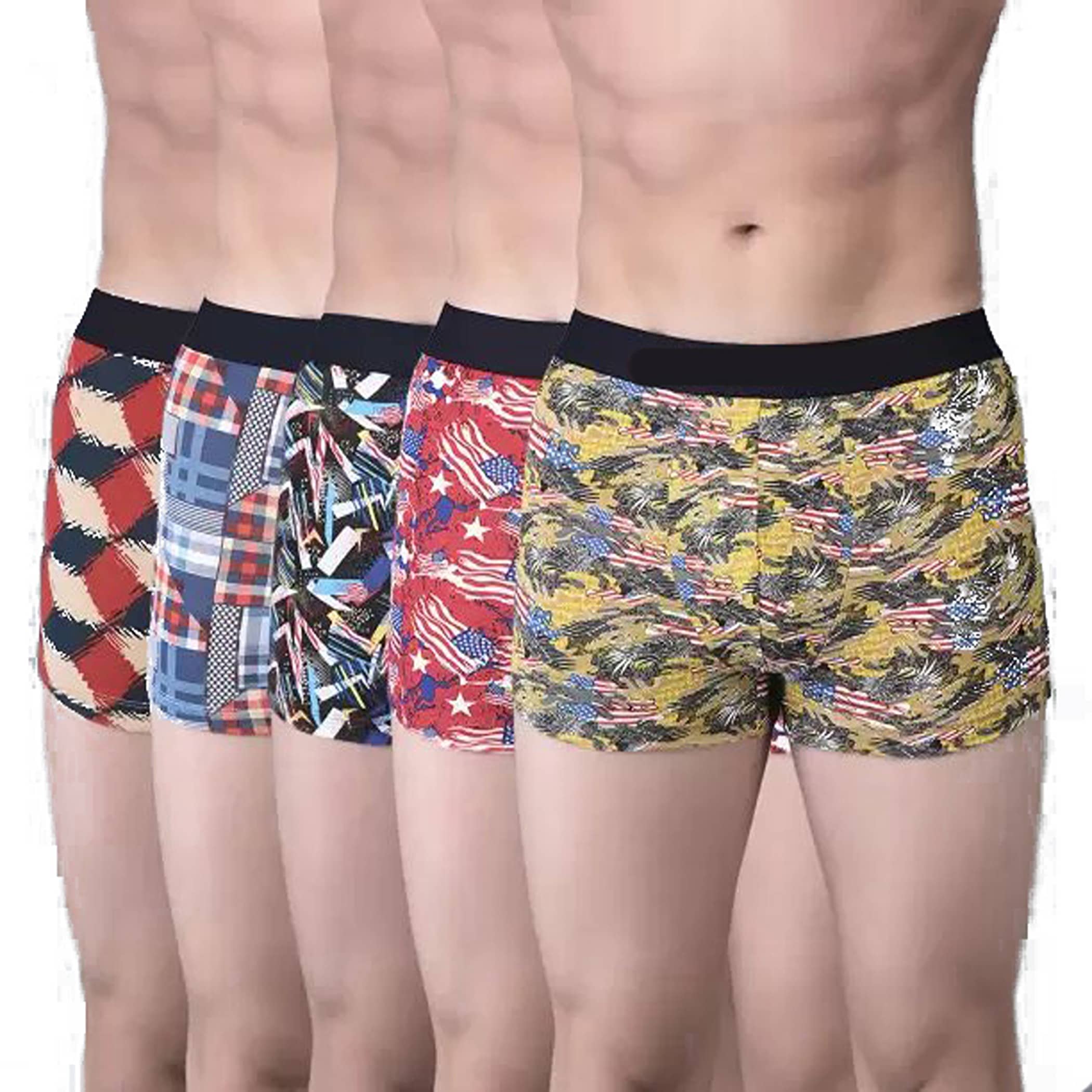 Cavenders Pack of 5 Nylon Trunks For Men's ( Multicolor )